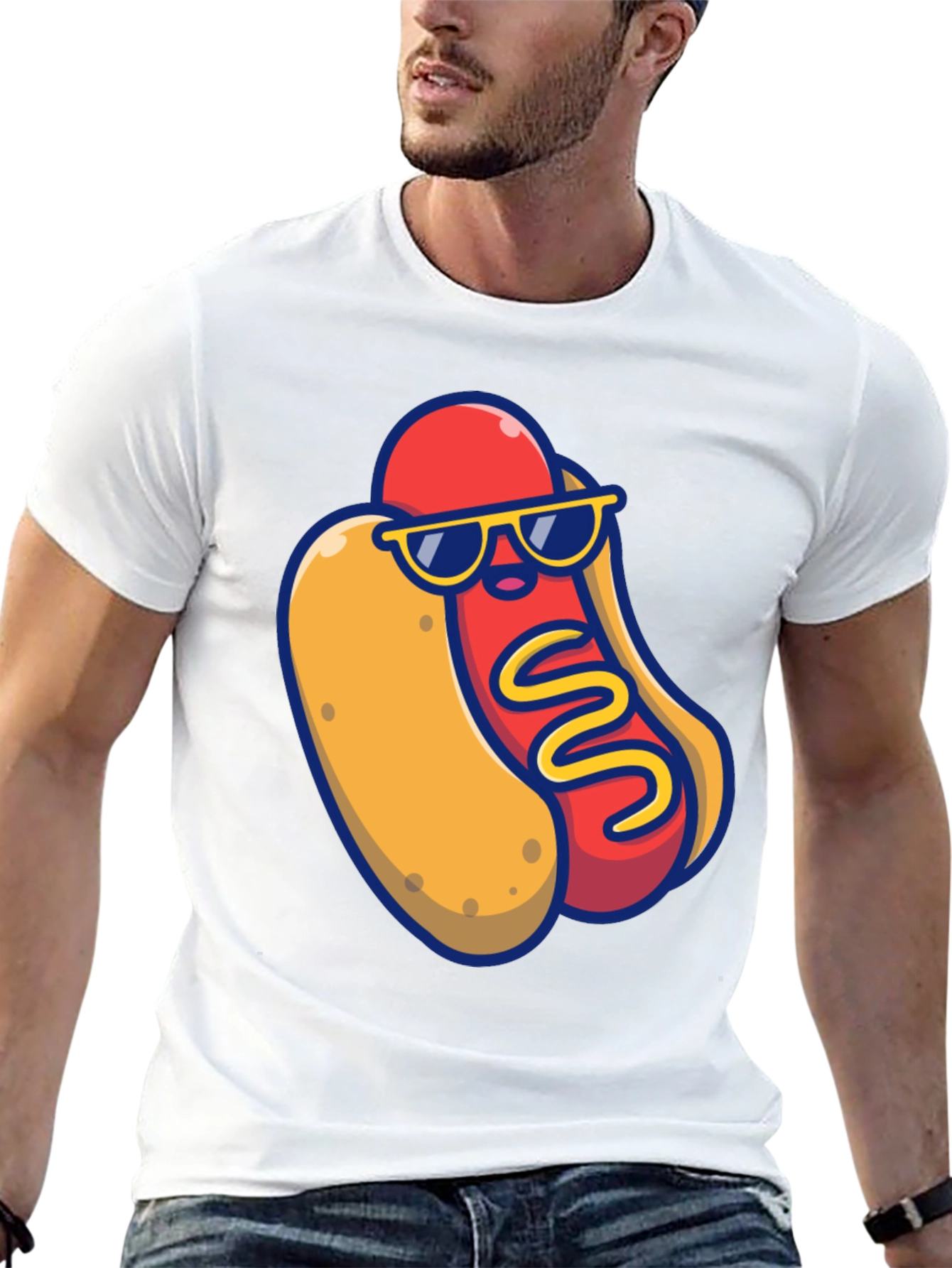 Cool Hotdog Graphic T-Shirt