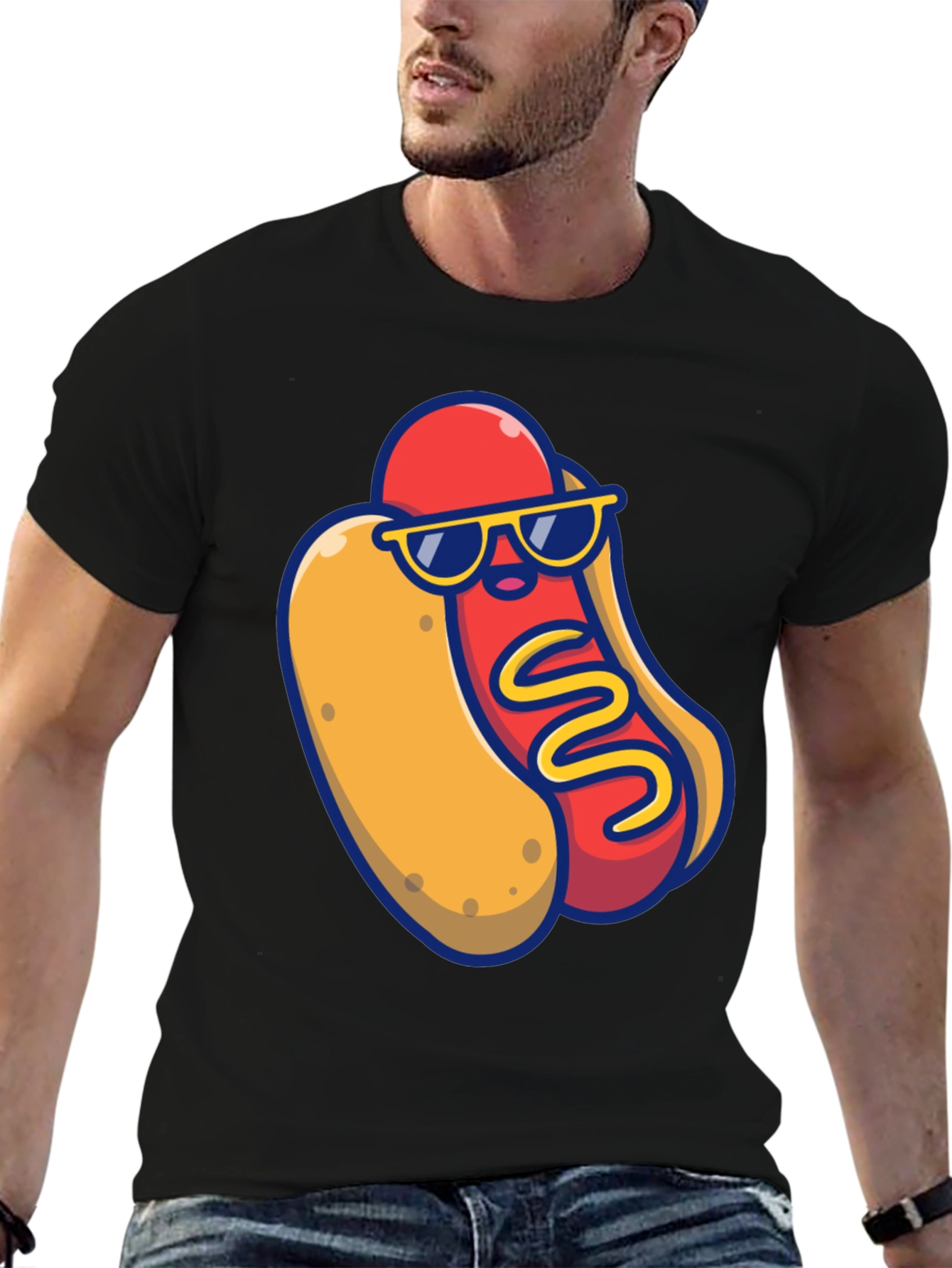 Cool Hotdog Graphic T-Shirt