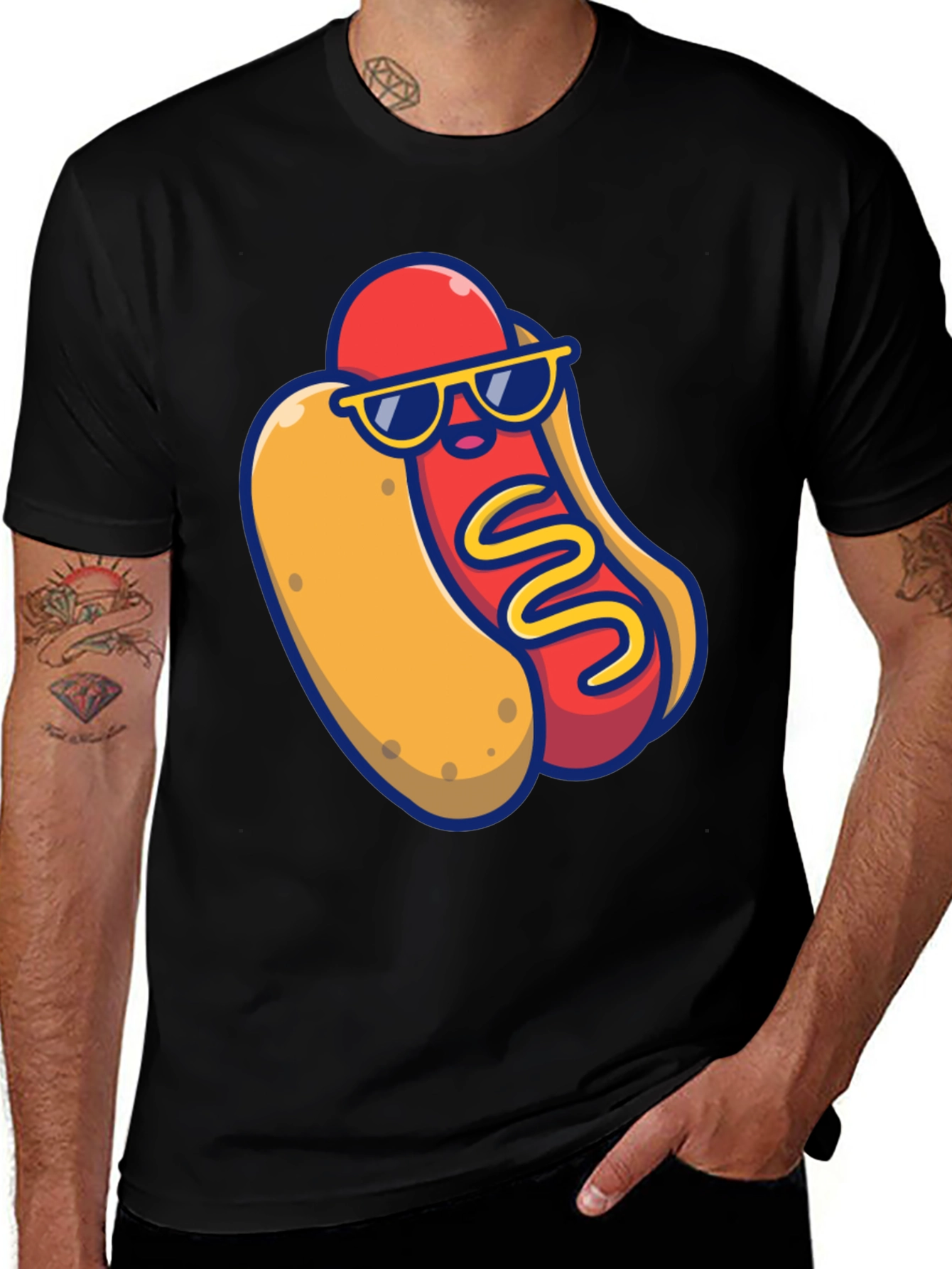 Cool Hotdog Graphic T-Shirt