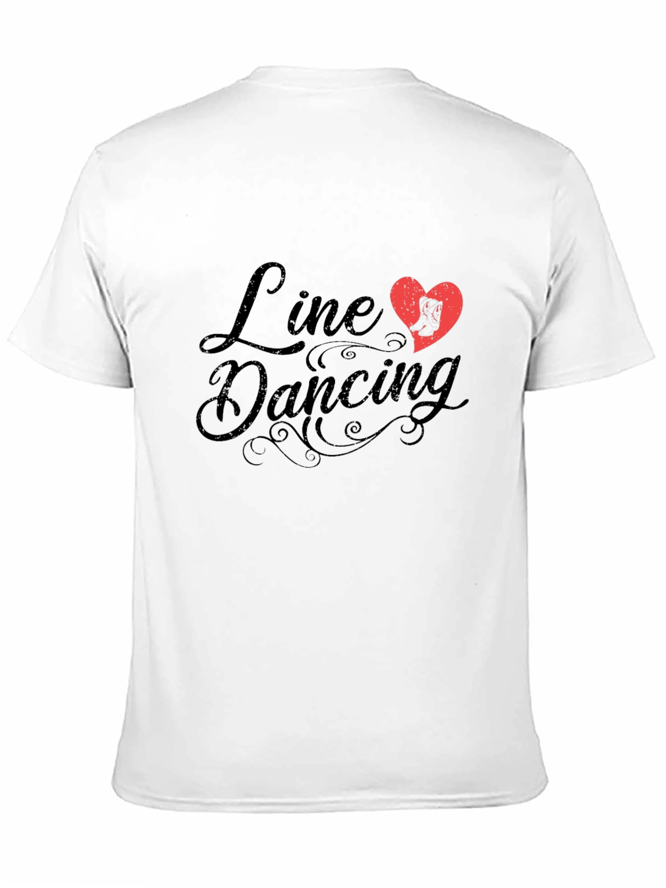 Line Dancing Heart T-Shirt - Black