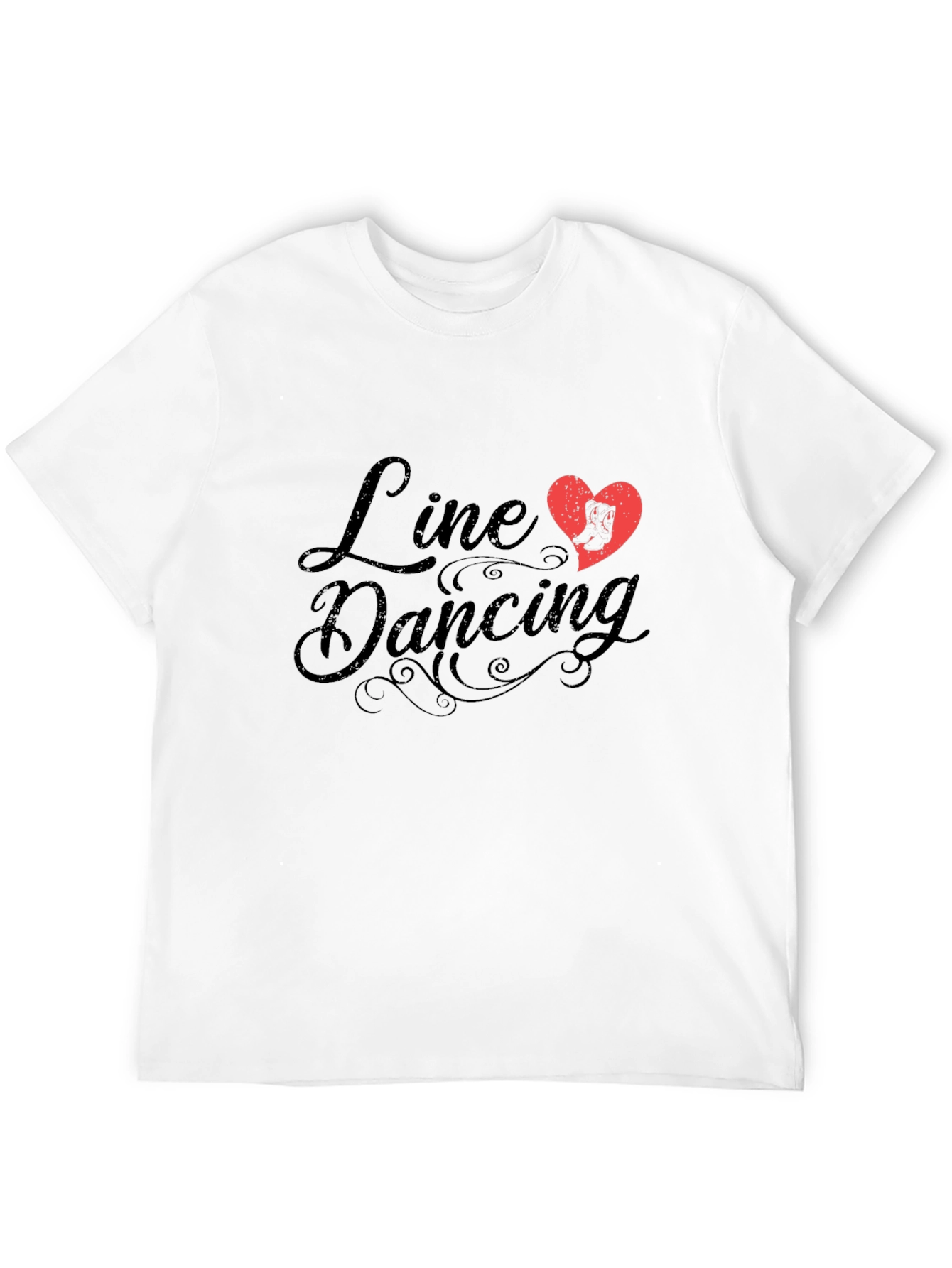 Line Dancing Heart T-Shirt - Black