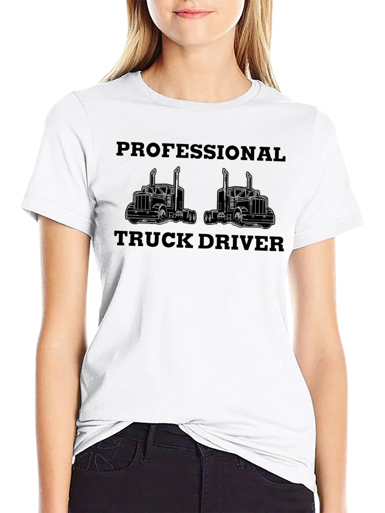 Professional Truck Driver Black T-Shirt