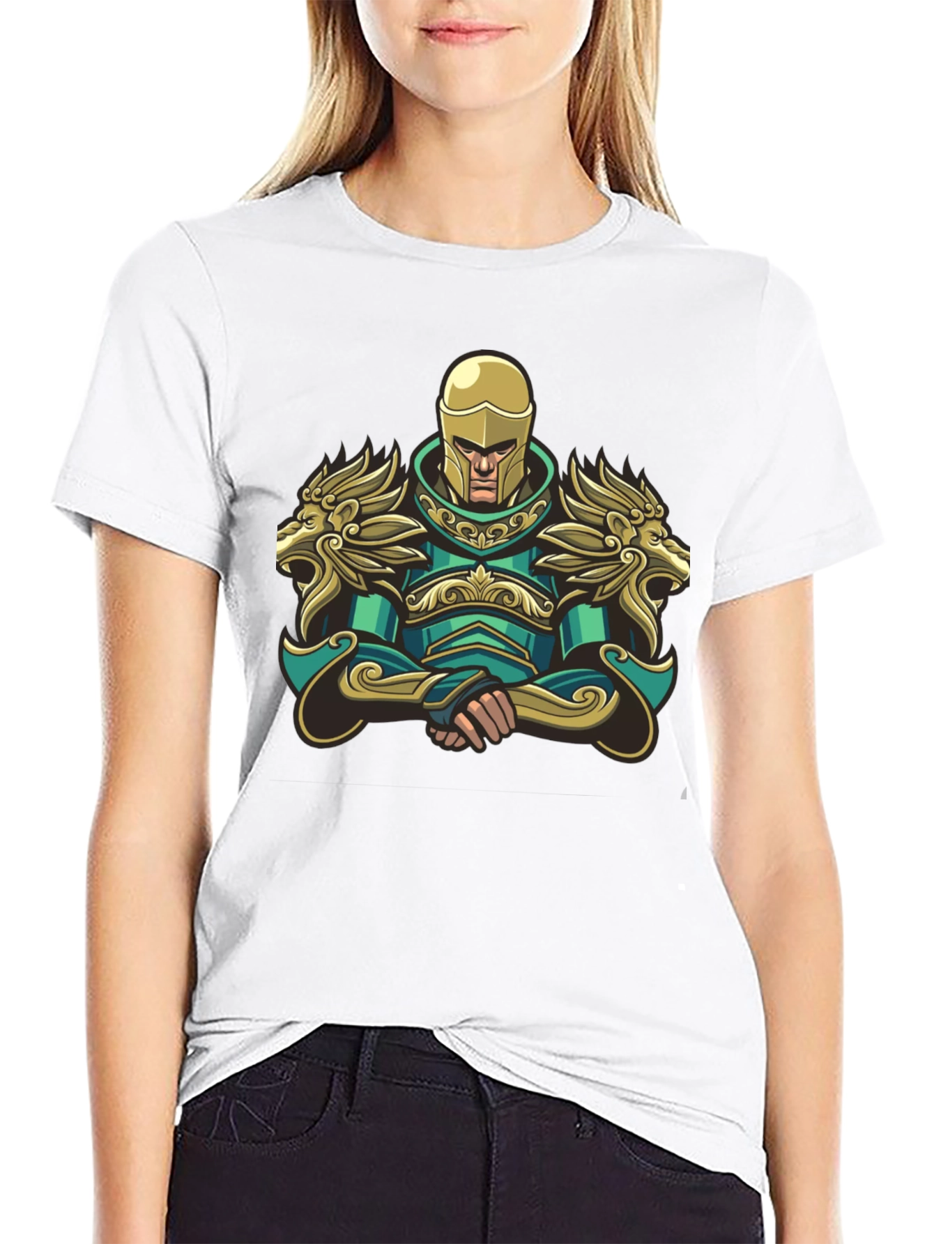 Warrior Knight Graphic T-Shirt - Black