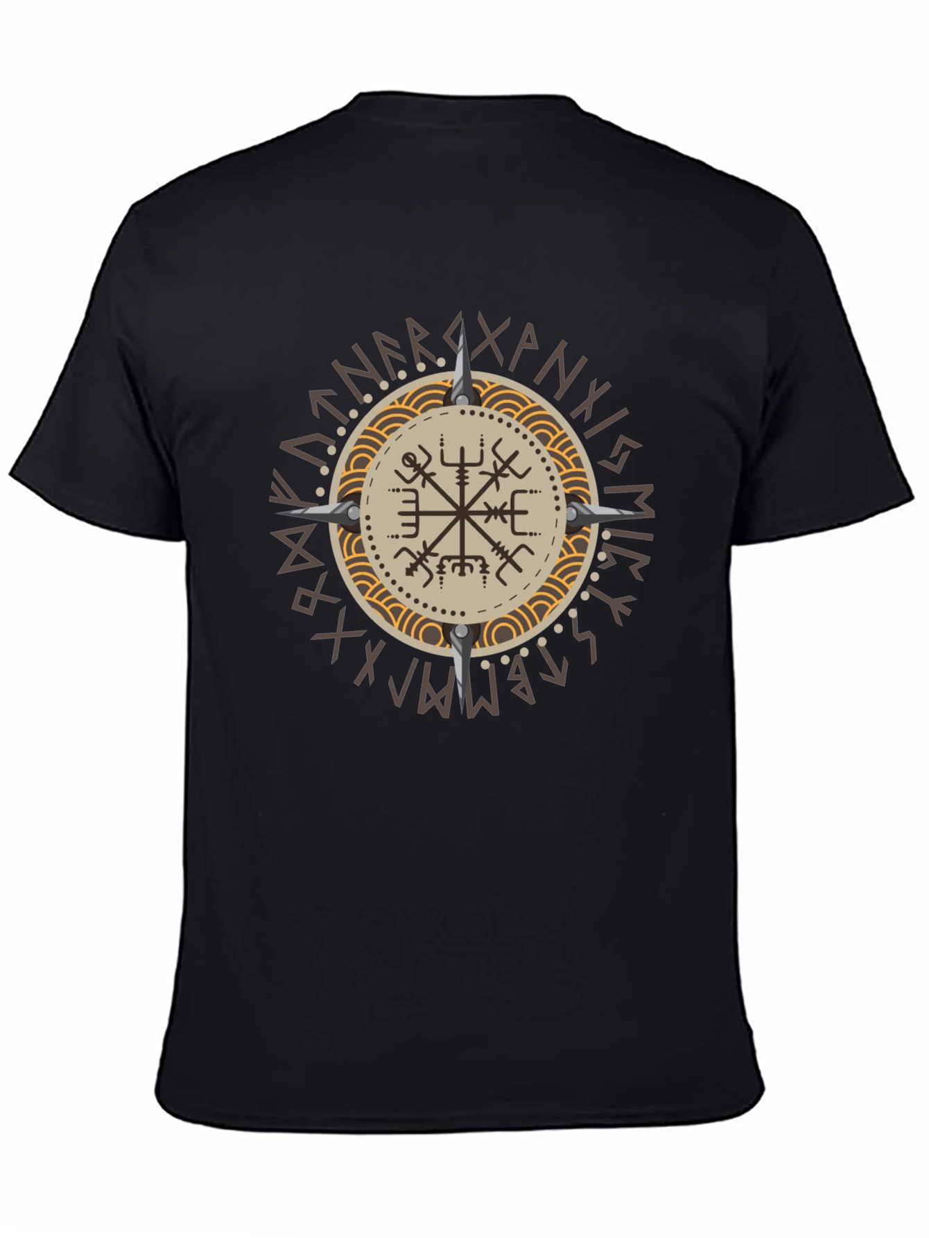 Vegvisir Compass Viking T-Shirt - Nordic Rune Symbol