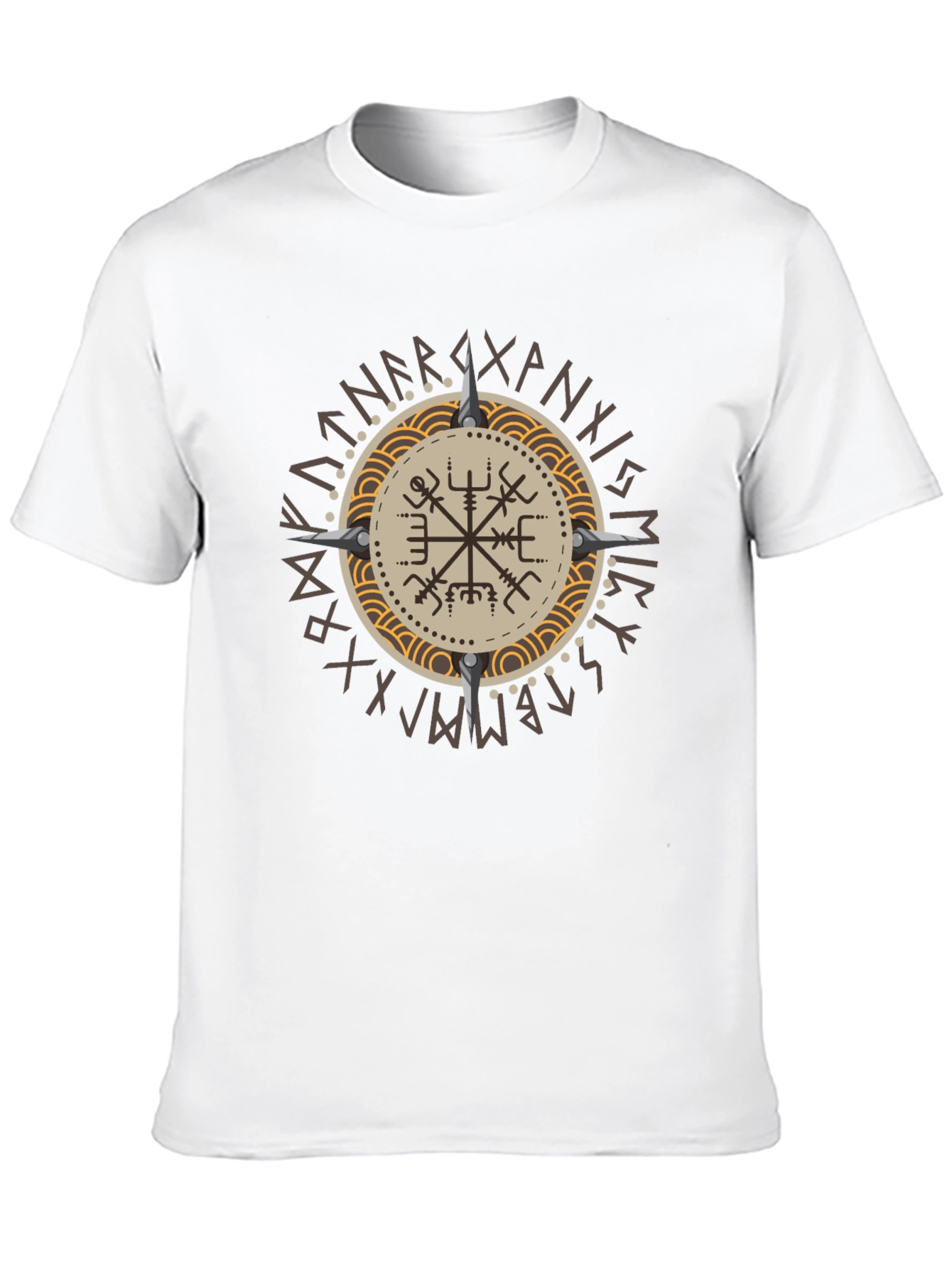 Vegvisir Compass Viking T-Shirt - Nordic Rune Symbol