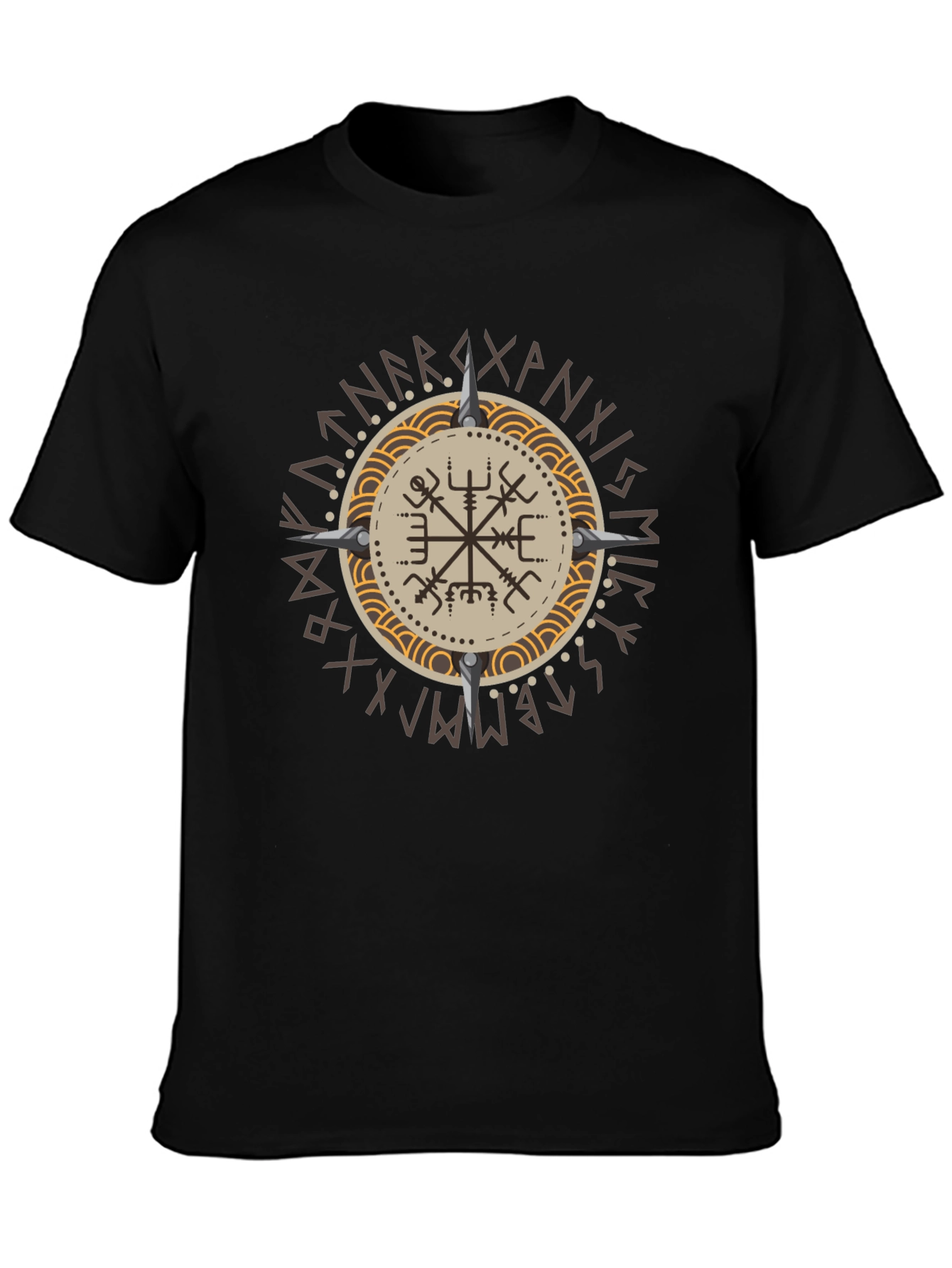 Vegvisir Compass Viking T-Shirt - Nordic Rune Symbol
