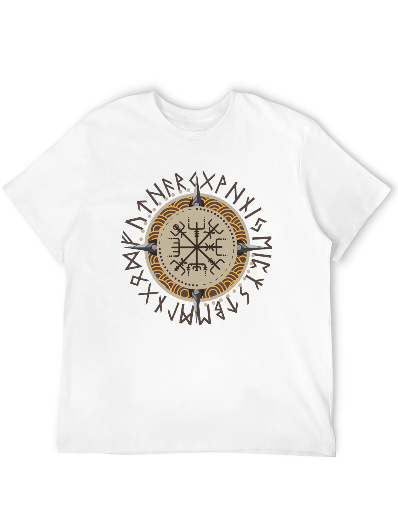 Vegvisir Compass Viking T-Shirt - Nordic Rune Symbol