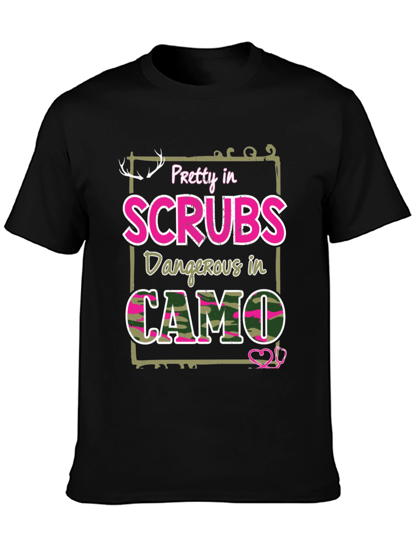 Pretty in Scrubs Camo Graphic Tee