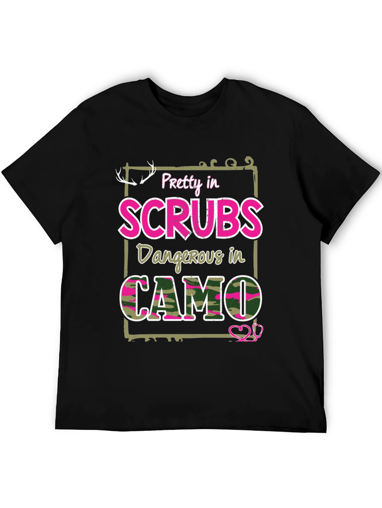 Pretty in Scrubs Camo Graphic Tee