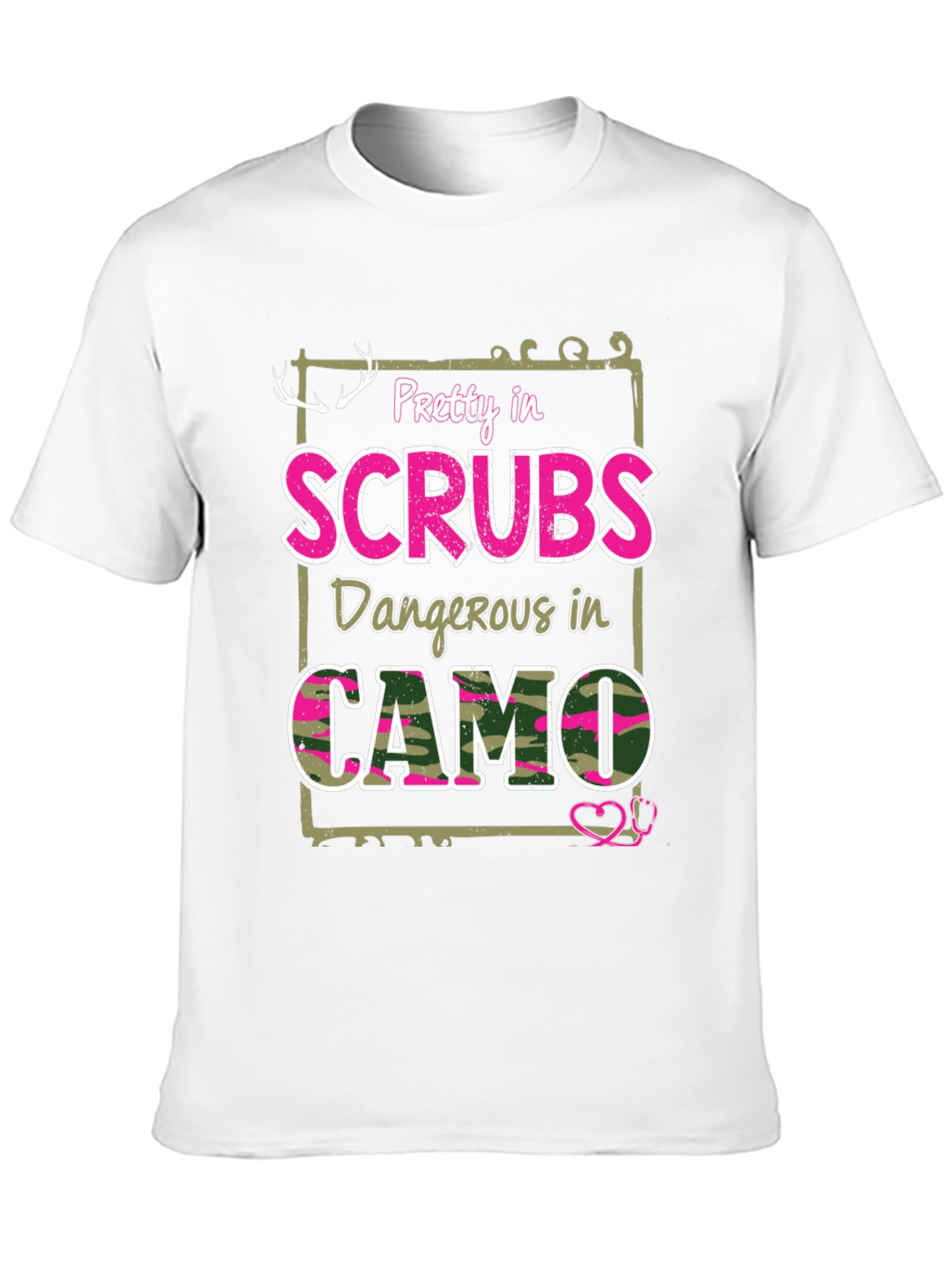 Pretty in Scrubs Camo Graphic Tee