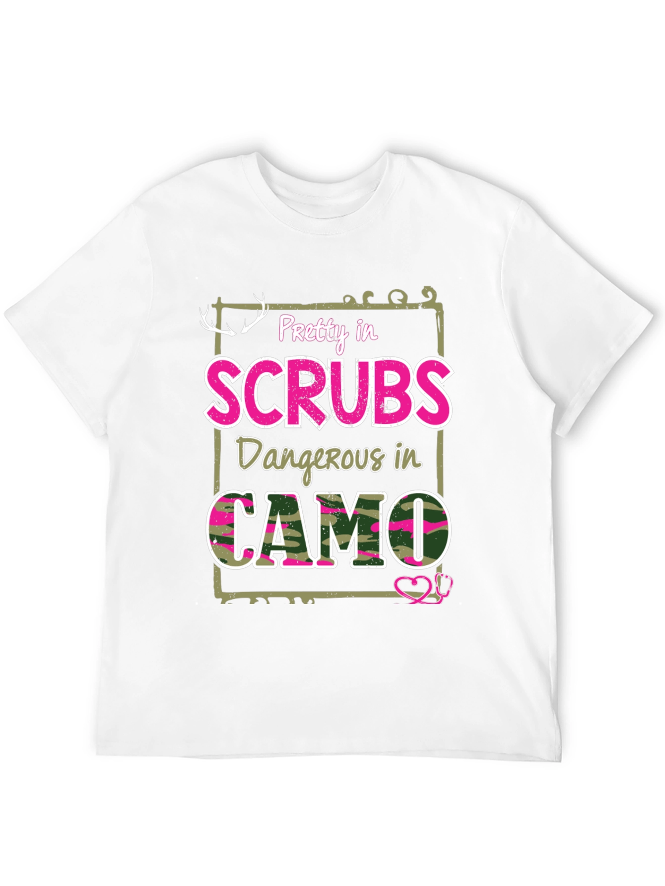 Pretty in Scrubs Camo Graphic Tee