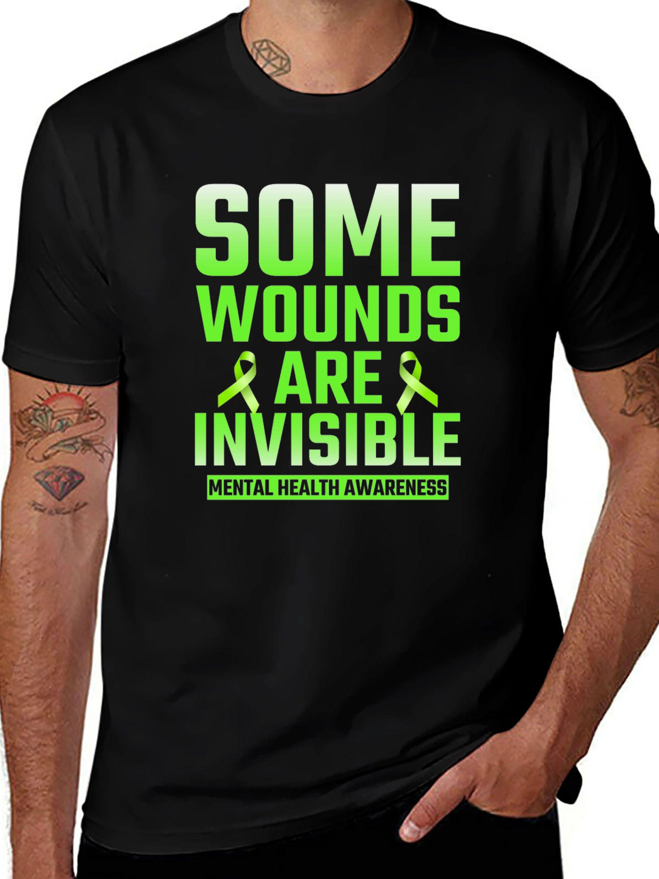Mental Health Awareness T-Shirt - Some Wounds Are Invisible