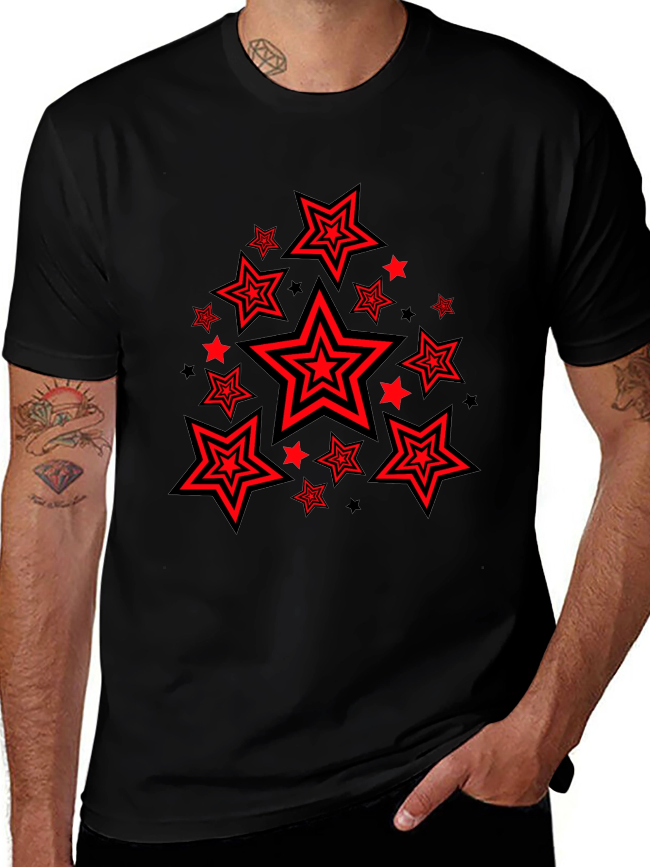 Star Graphic Black T-Shirt - Casual Style