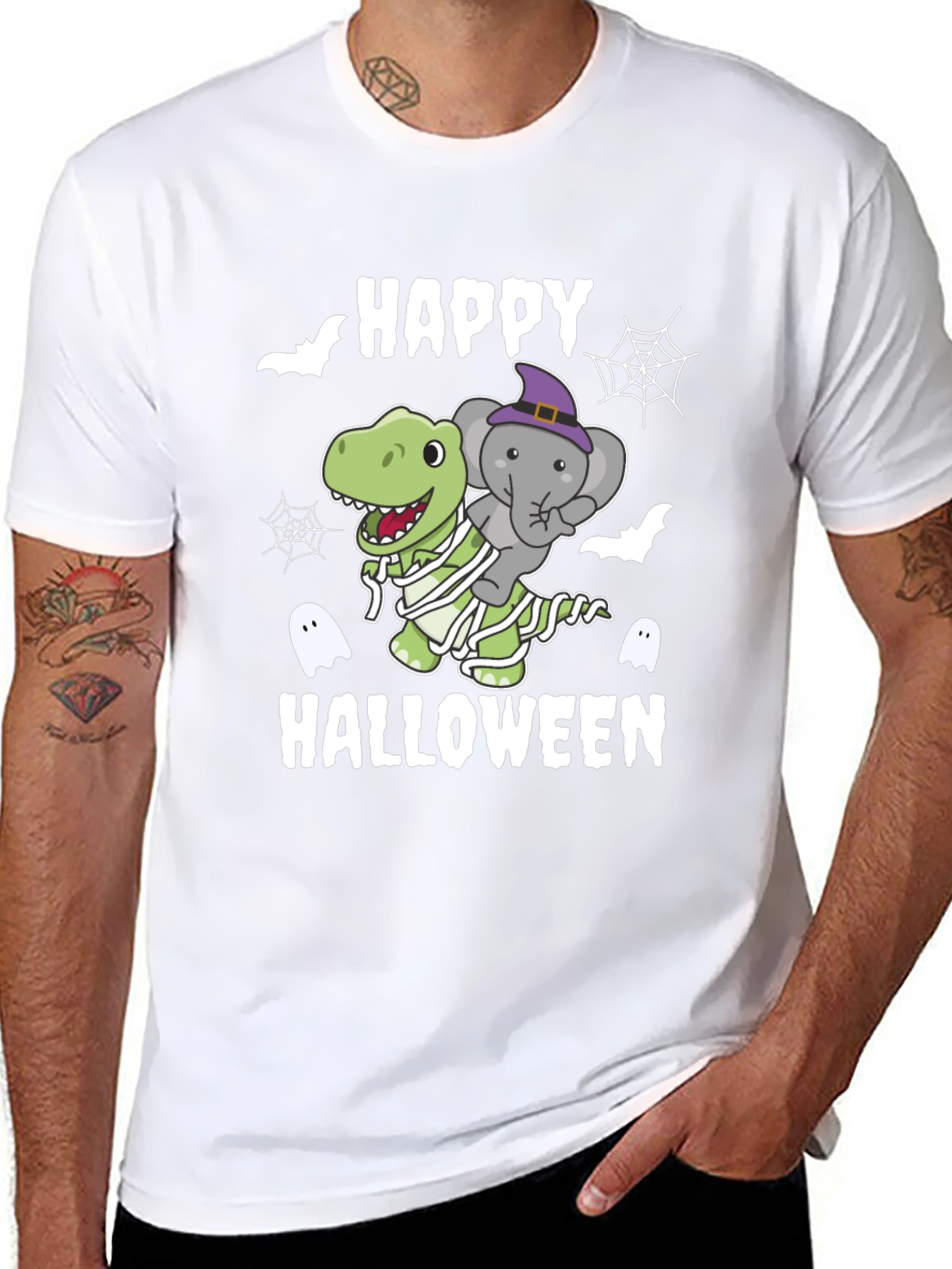 Happy Halloween Dinosaur Elephant T-Shirt