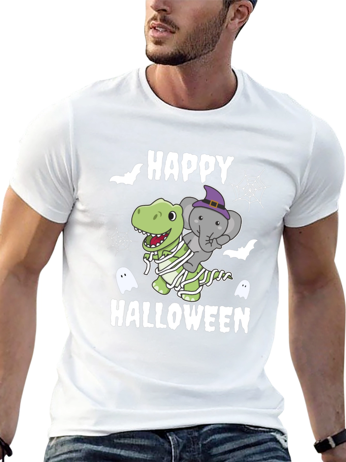 Happy Halloween Dinosaur Elephant T-Shirt