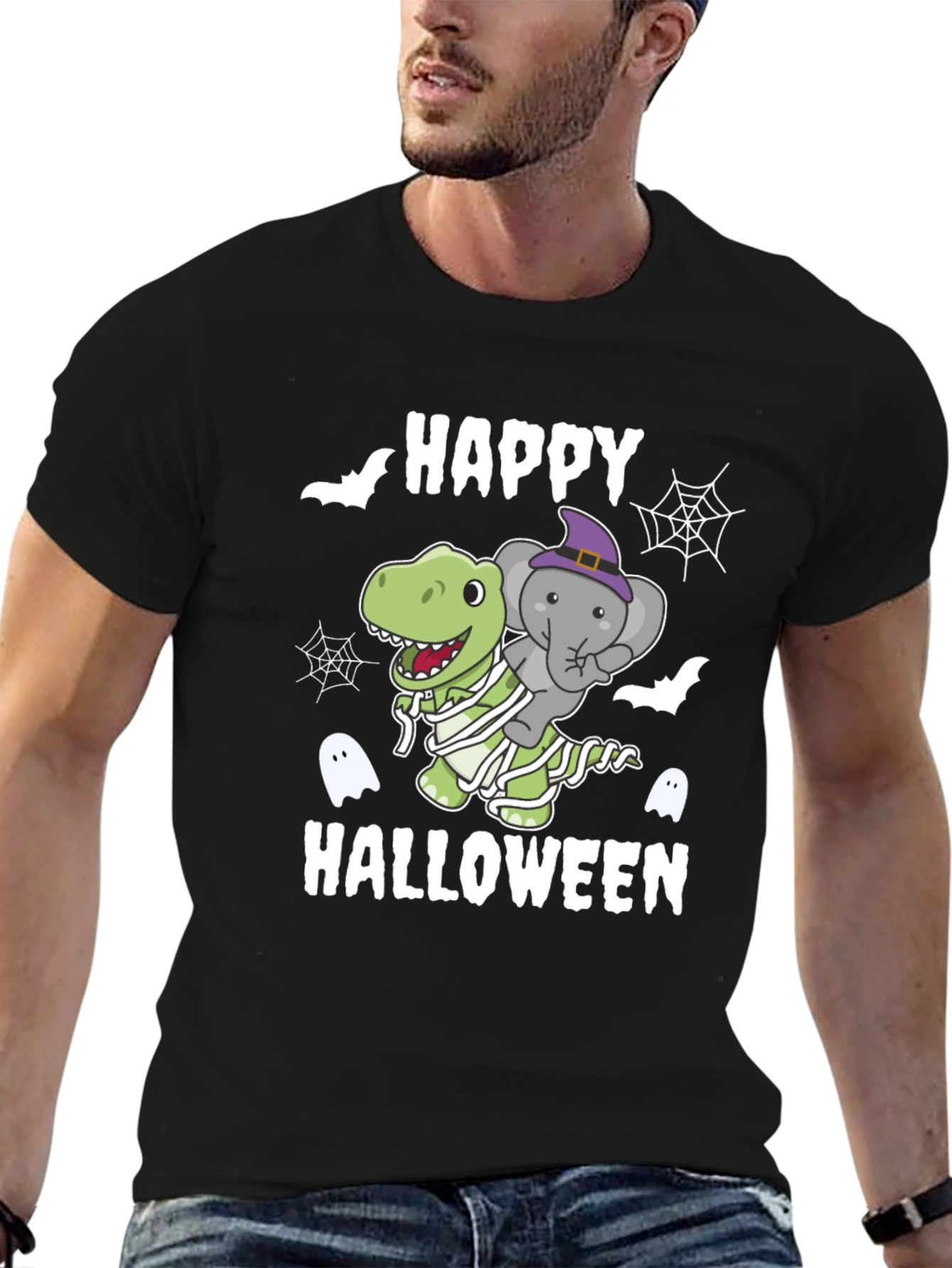 Happy Halloween Dinosaur Elephant T-Shirt