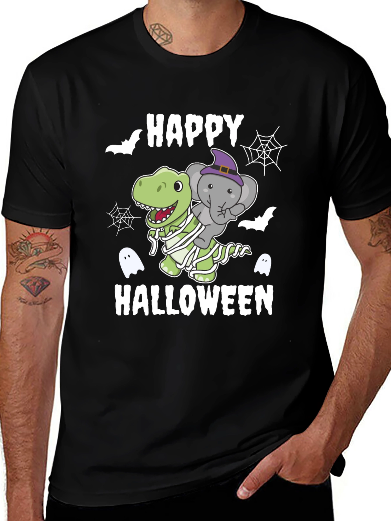 Happy Halloween Dinosaur Elephant T-Shirt