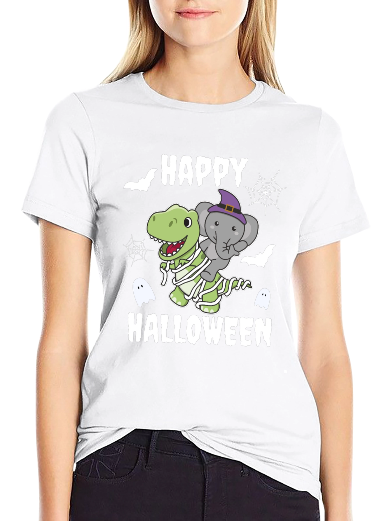 Happy Halloween Dinosaur Elephant T-Shirt