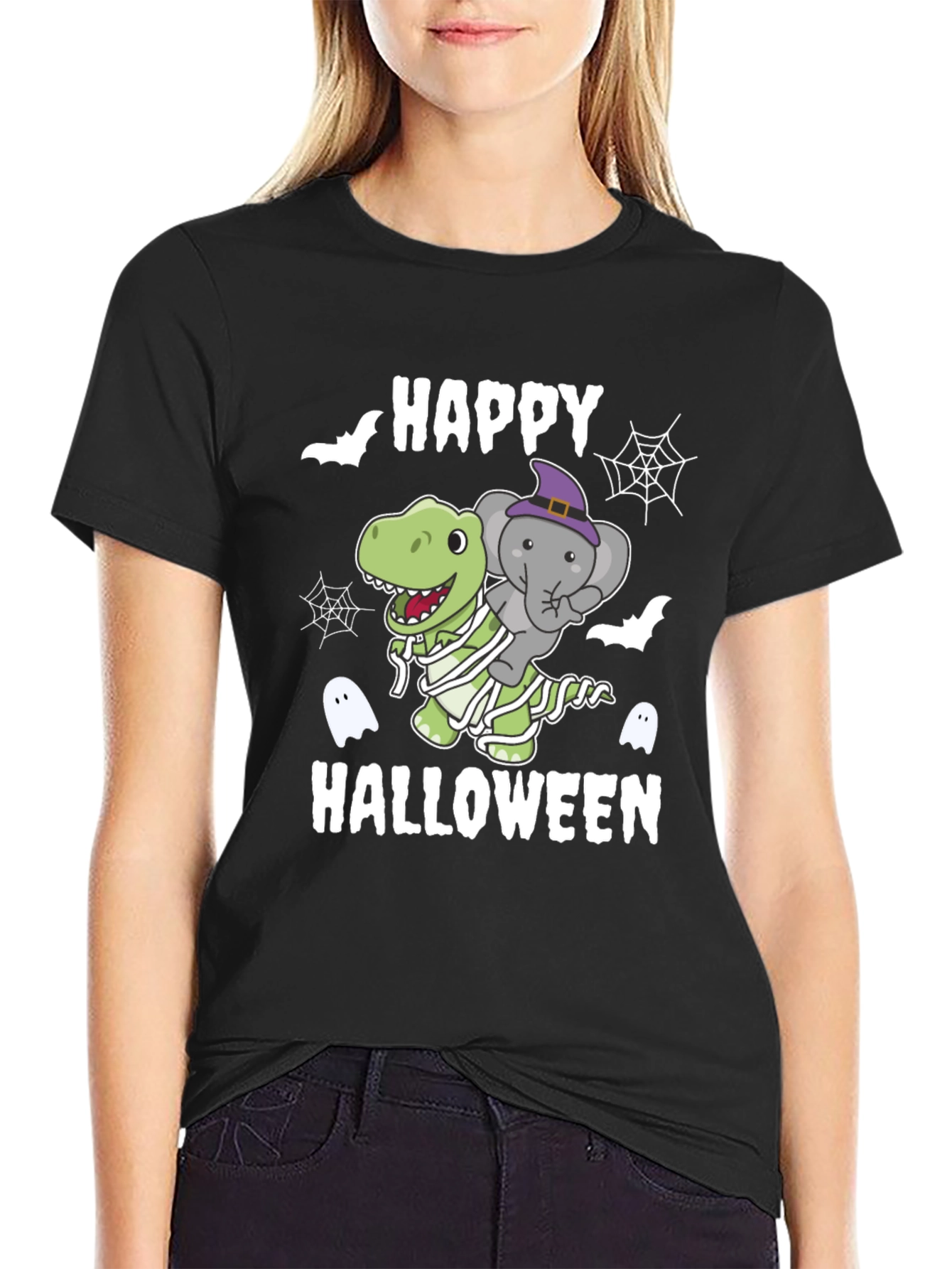 Happy Halloween Dinosaur Elephant T-Shirt