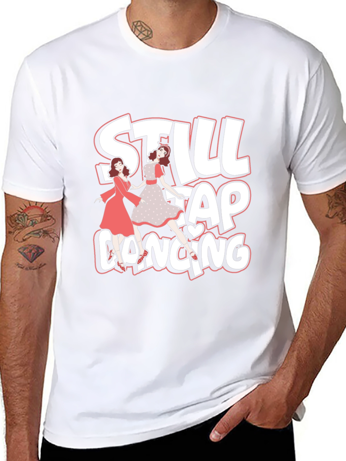 Still Tap Dancing Graphic Tee - Black Cotton T-Shirt