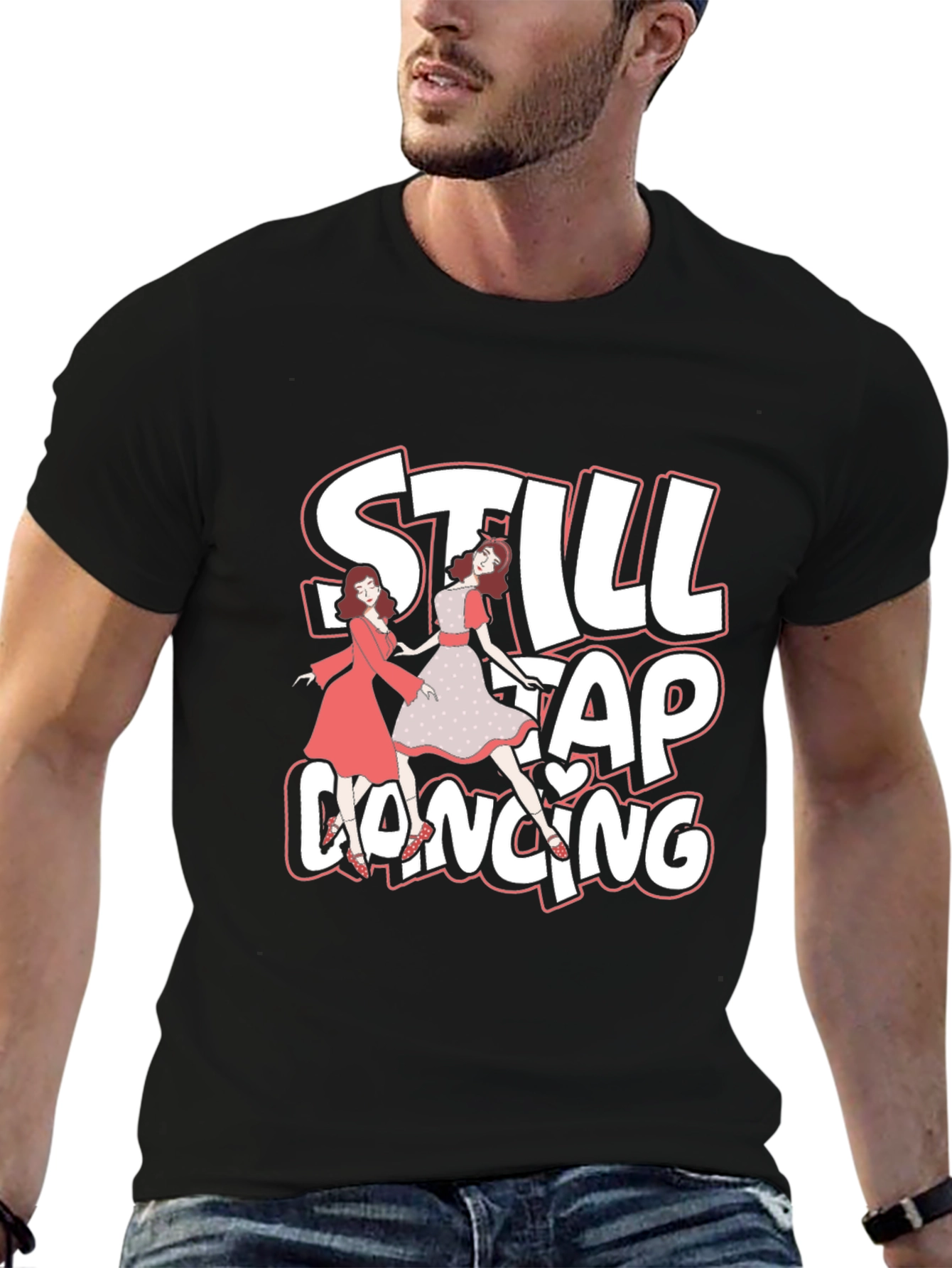 Still Tap Dancing Graphic Tee - Black Cotton T-Shirt