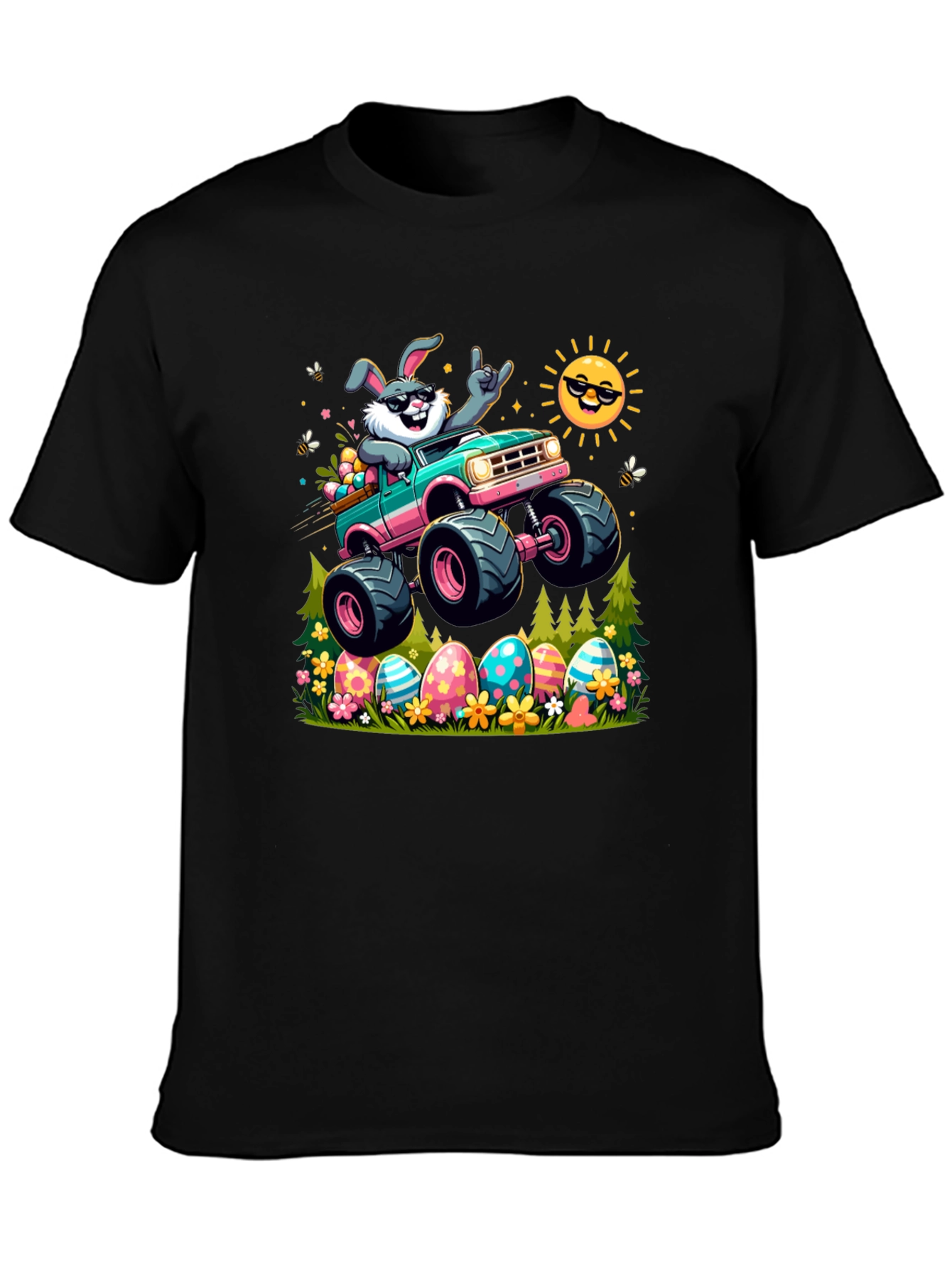 Bunny Easter Monster Truck Graphic Tee