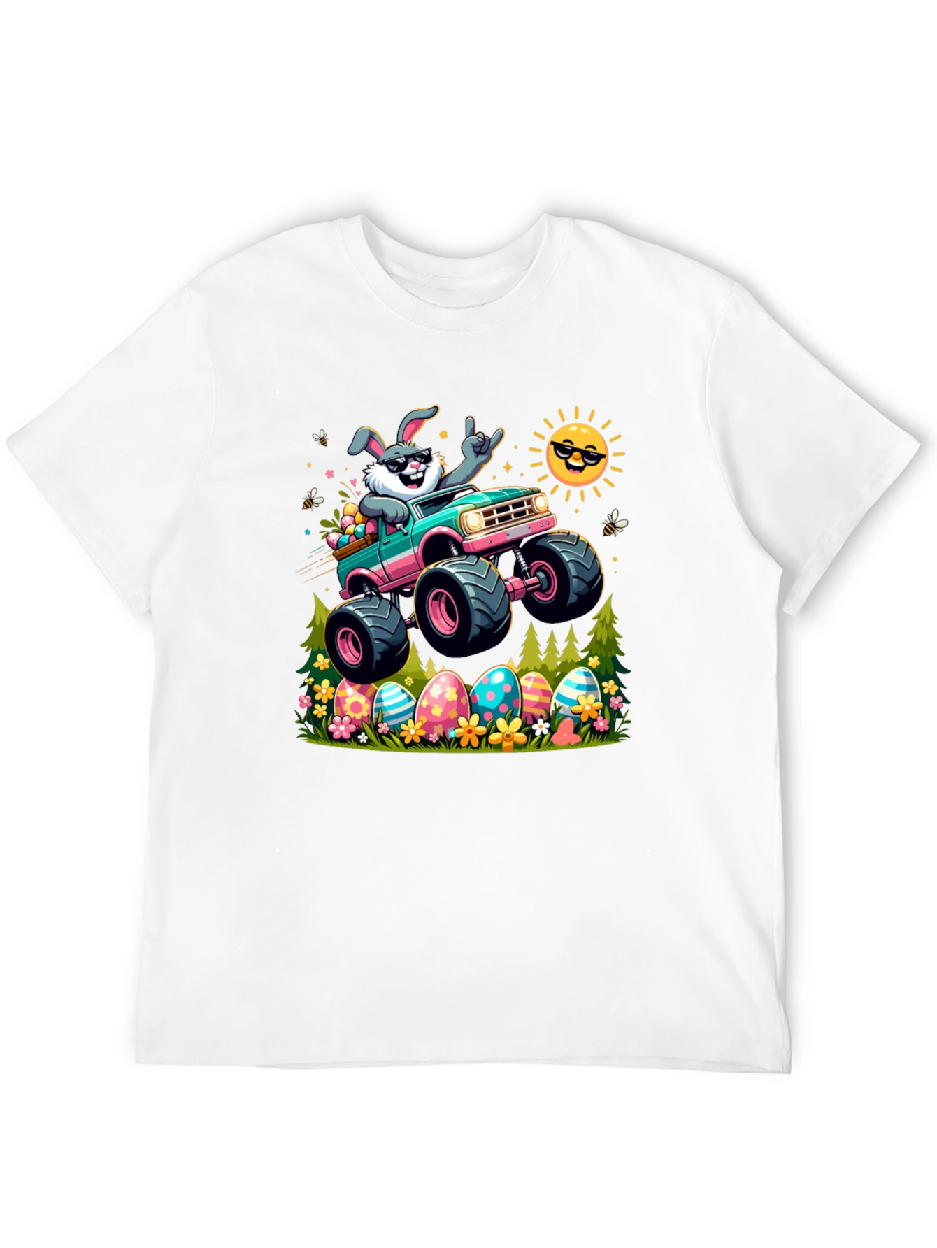 Bunny Easter Monster Truck Graphic Tee