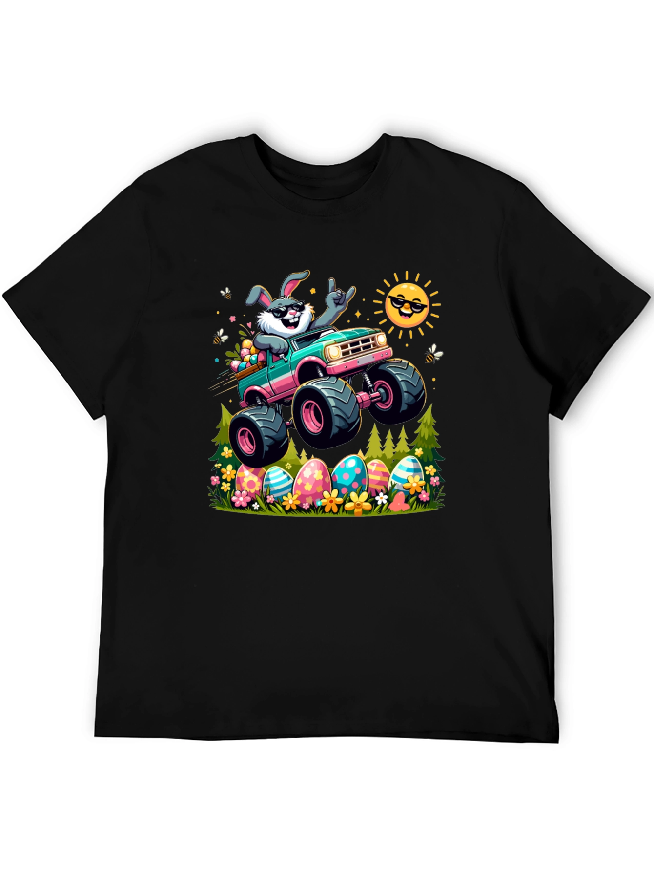 Bunny Easter Monster Truck Graphic Tee