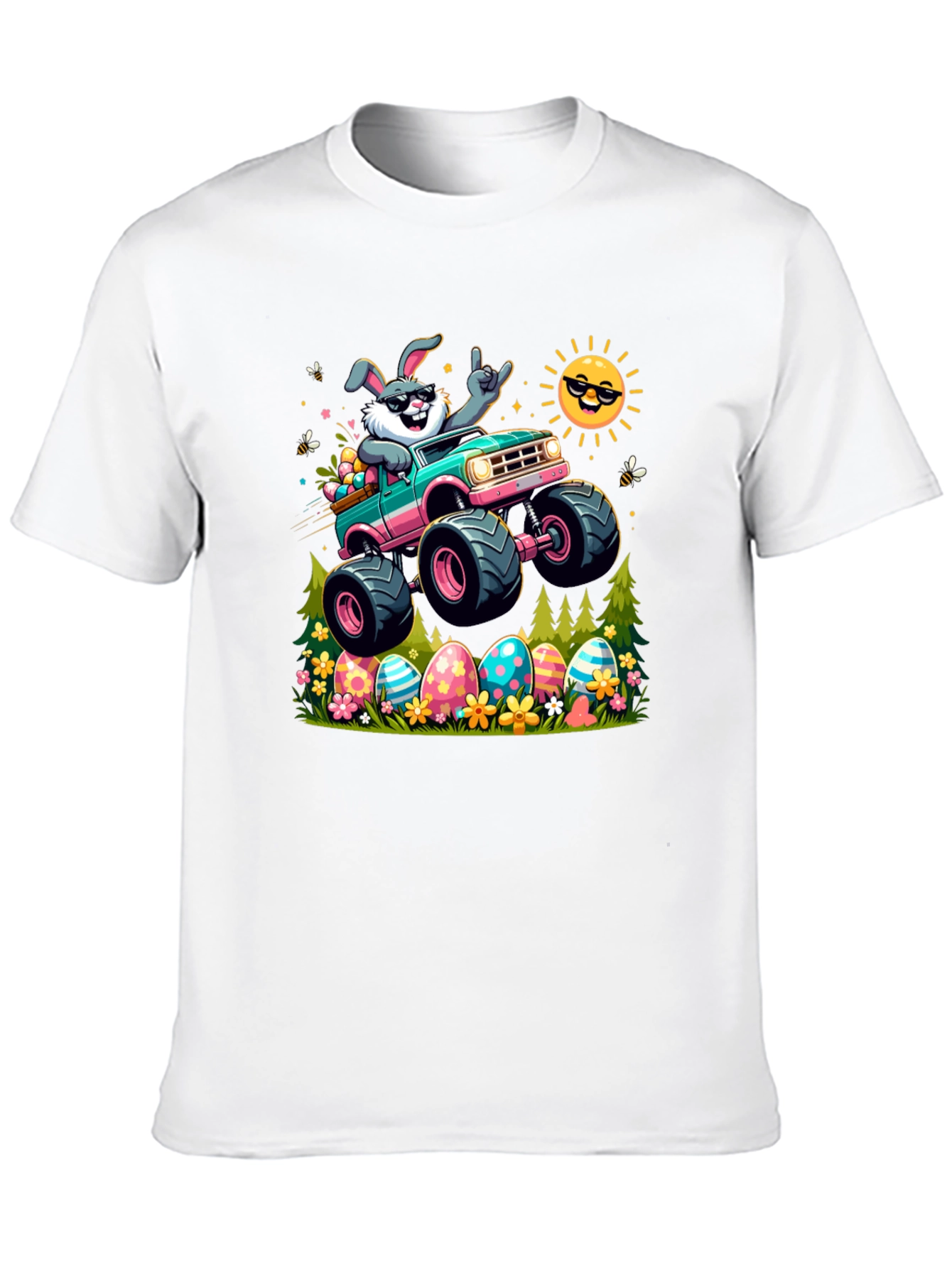 Bunny Easter Monster Truck Graphic Tee