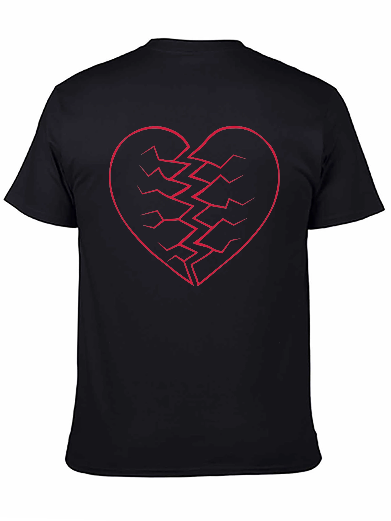 Broken Heart Graphic Black T-Shirt