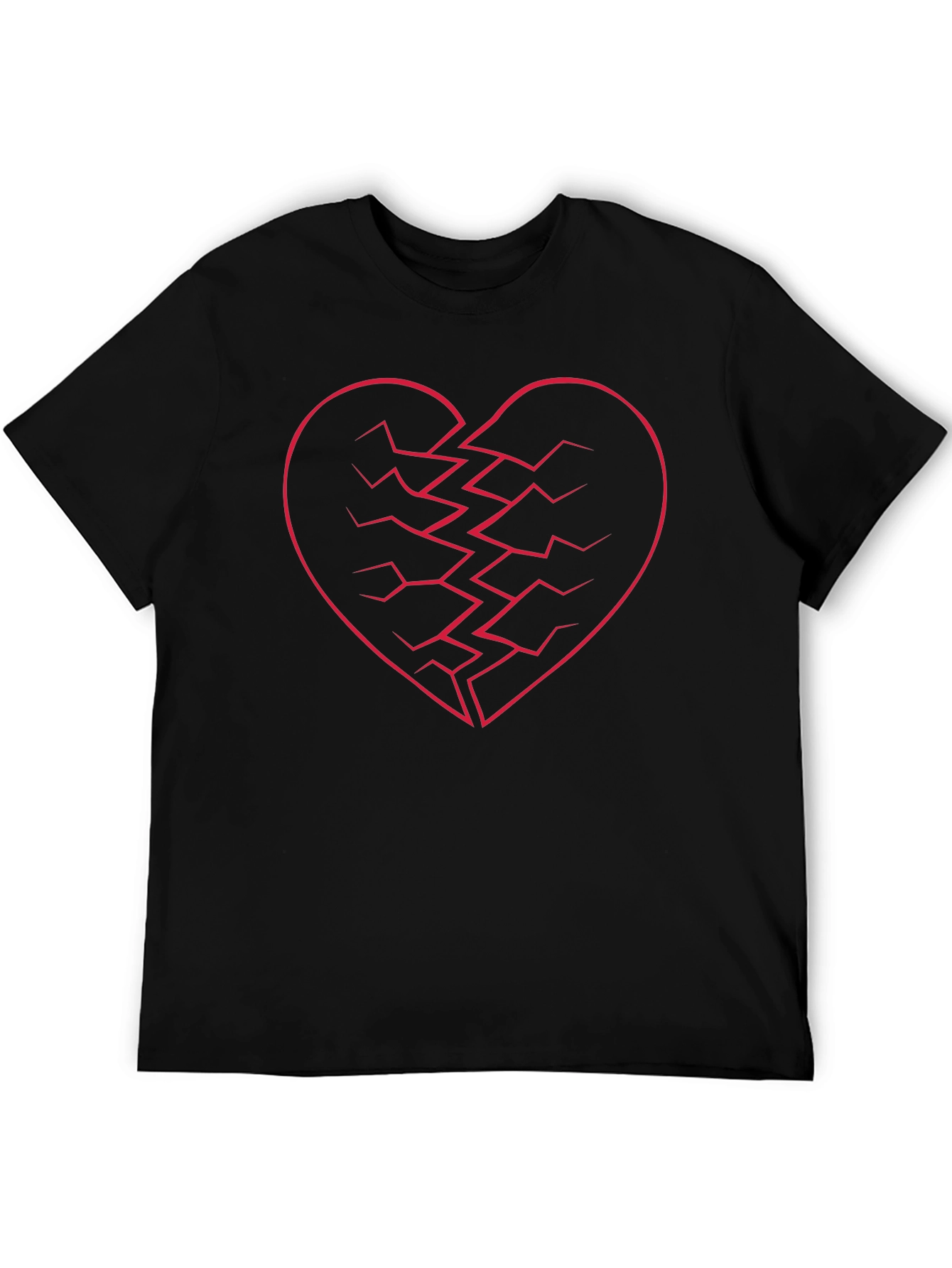 Broken Heart Graphic Black T-Shirt
