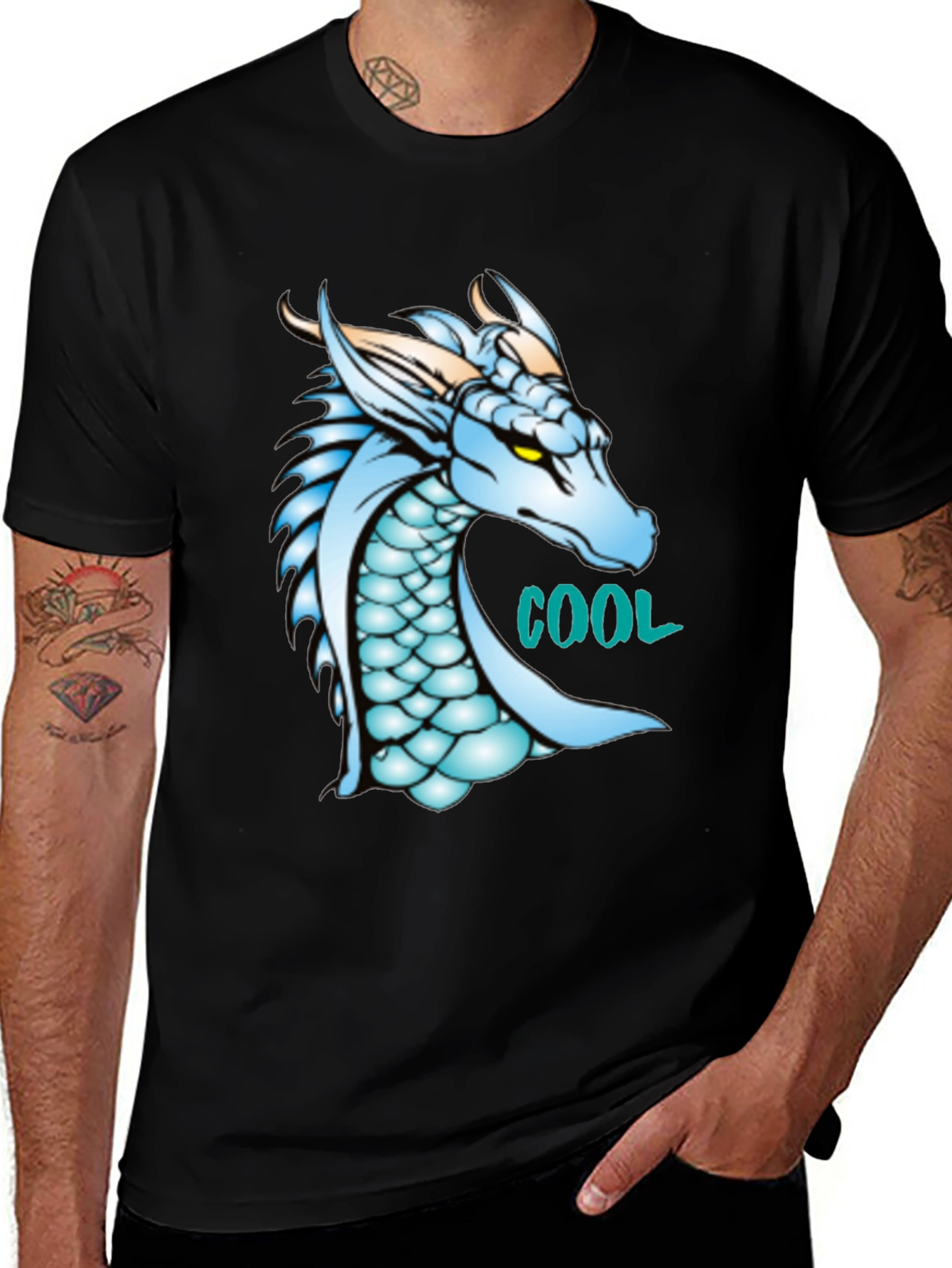 Cool Dragon Graphic Black T-Shirt