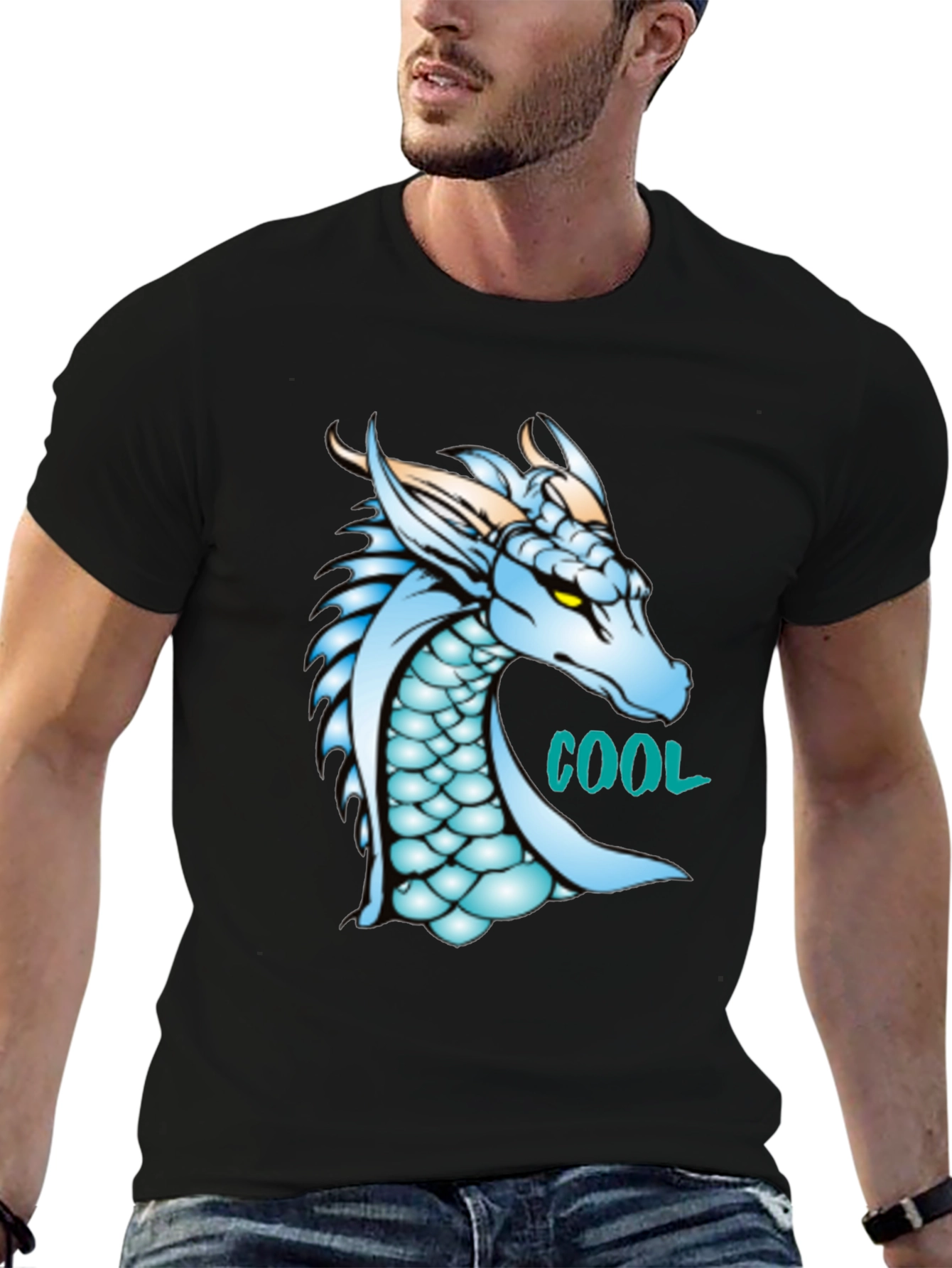 Cool Dragon Graphic Black T-Shirt