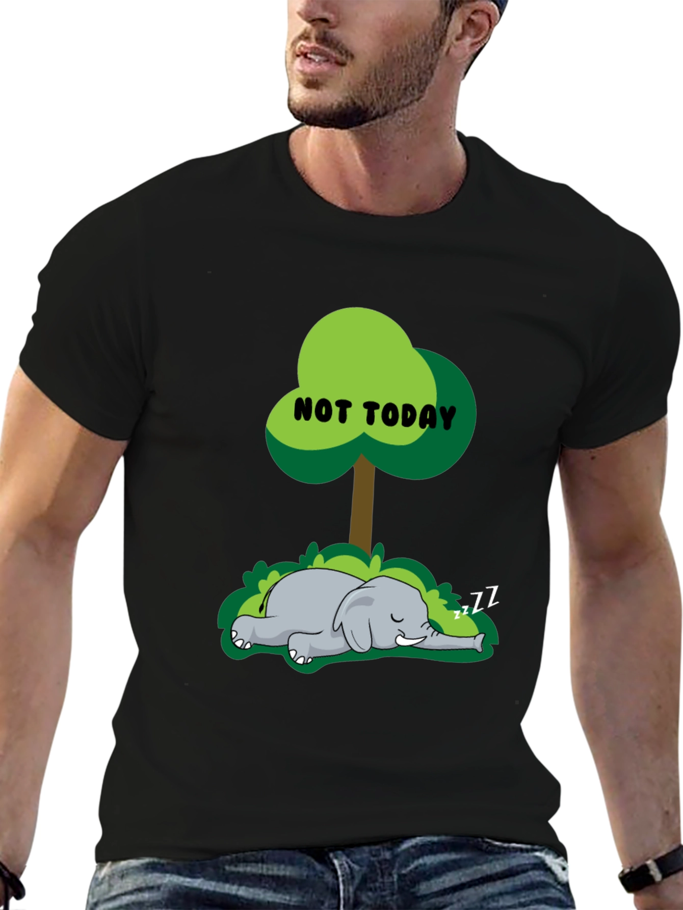 Not Today Elephant Graphic T-Shirt