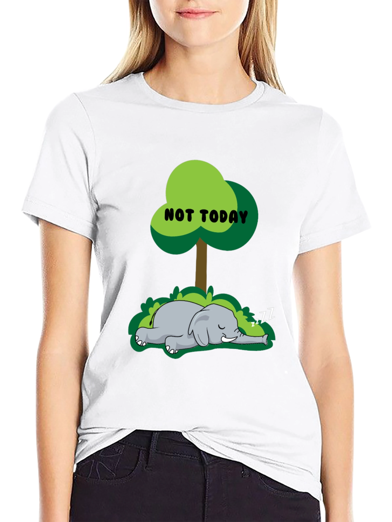 Not Today Elephant Graphic T-Shirt