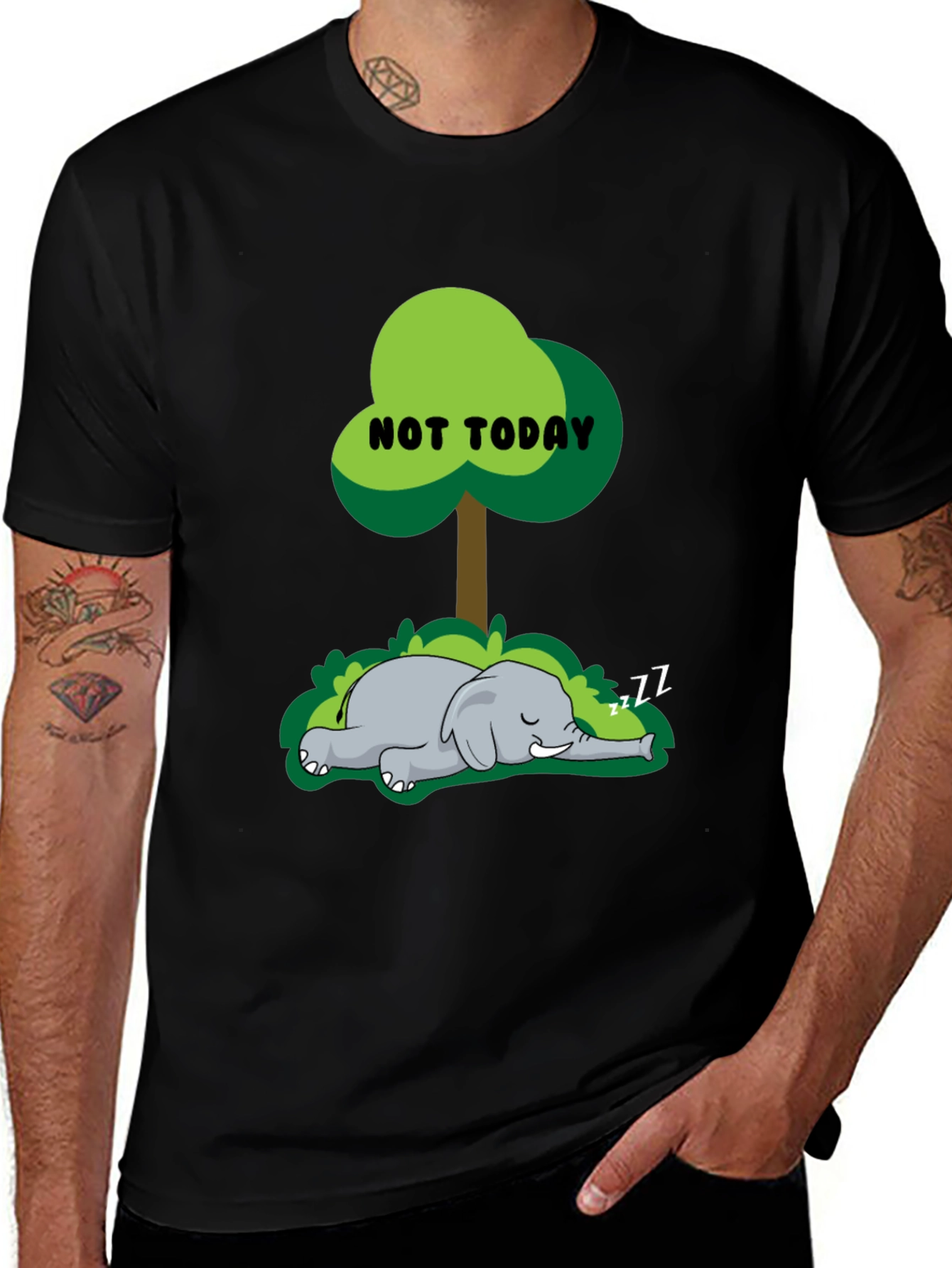 Not Today Elephant Graphic T-Shirt