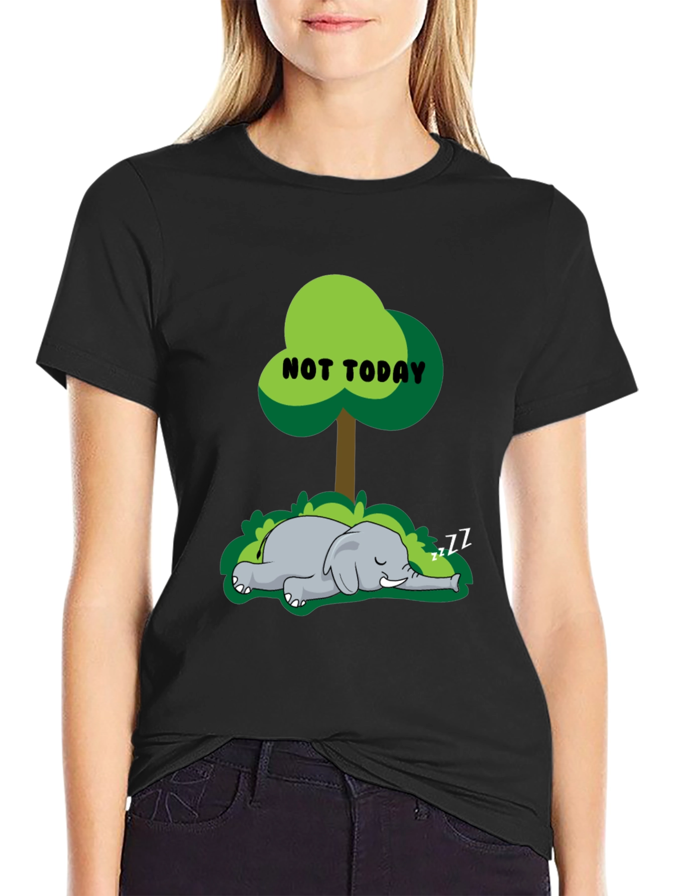 Not Today Elephant Graphic T-Shirt
