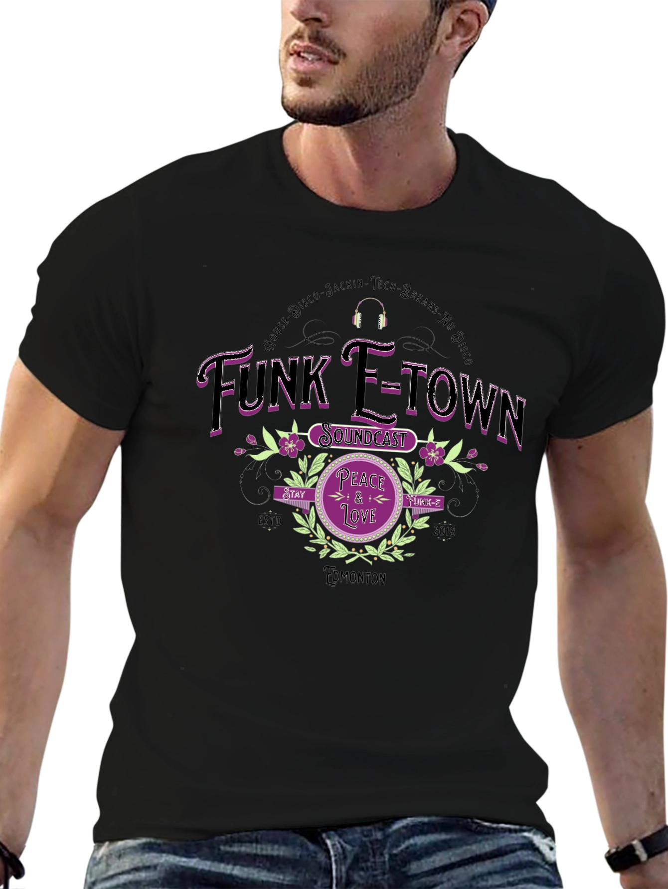 Funk E-Town Soundcast Peace & Love Graphic Tee