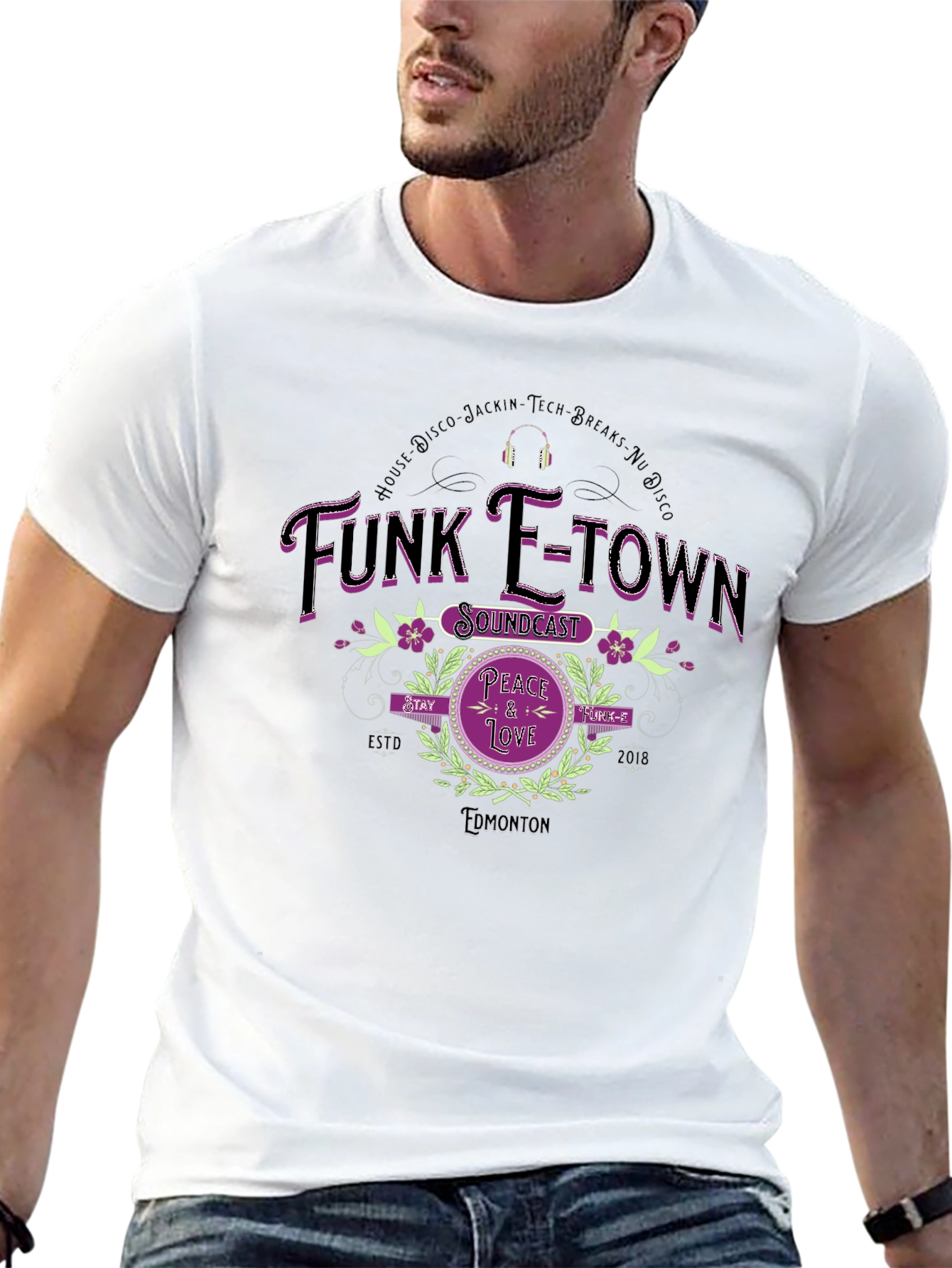 Funk E-Town Soundcast Peace & Love Graphic Tee