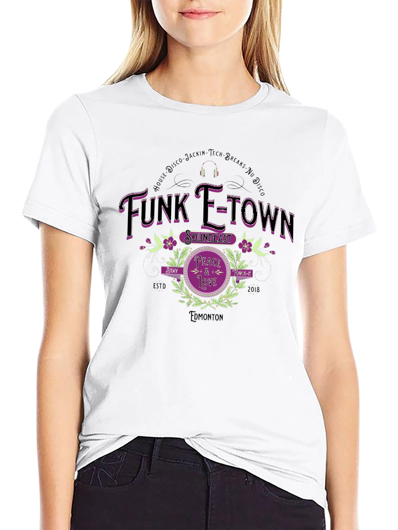 Funk E-Town Soundcast Peace & Love Graphic Tee