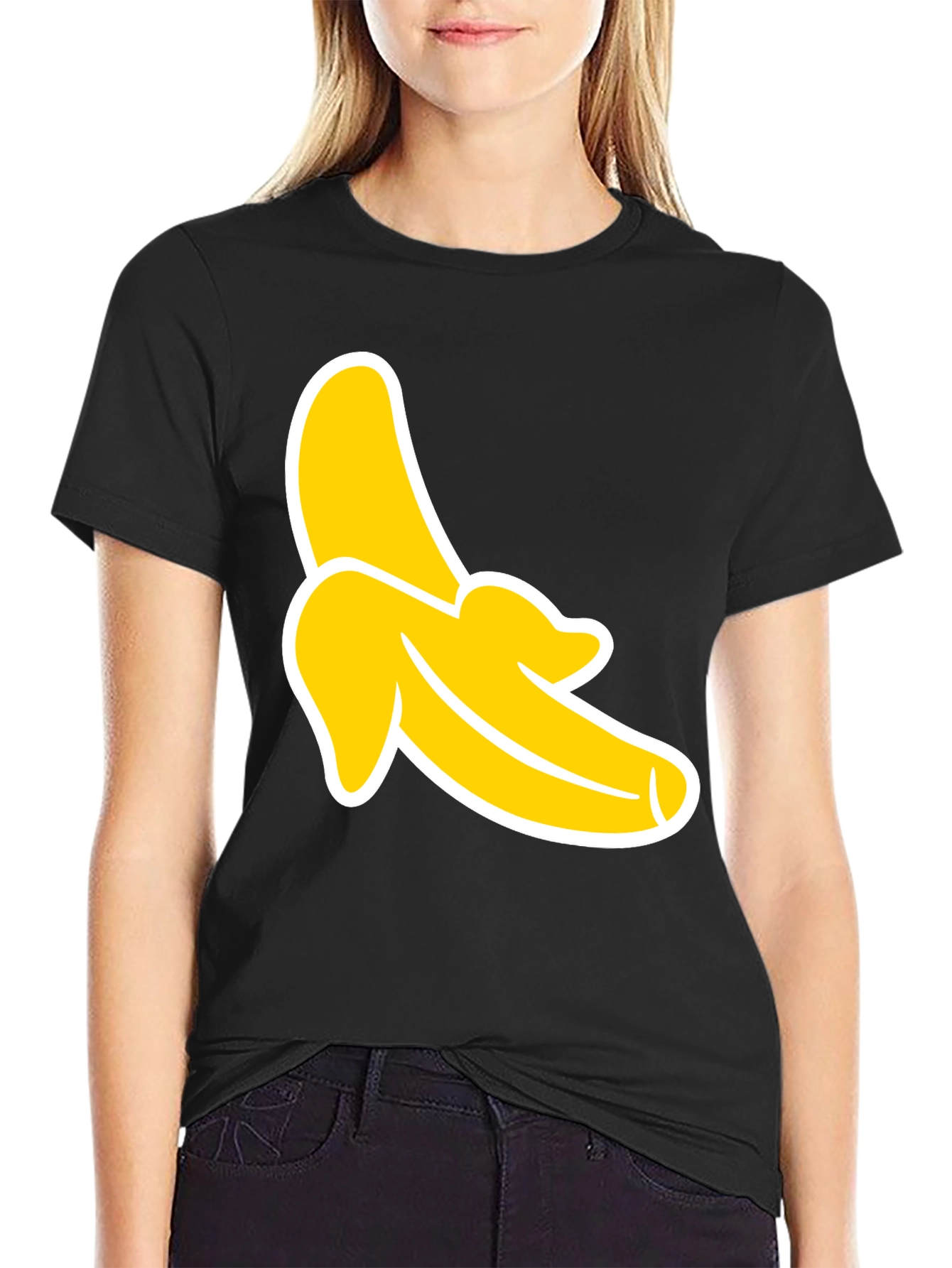 Banana Graphic Tee - Black Cotton T-Shirt