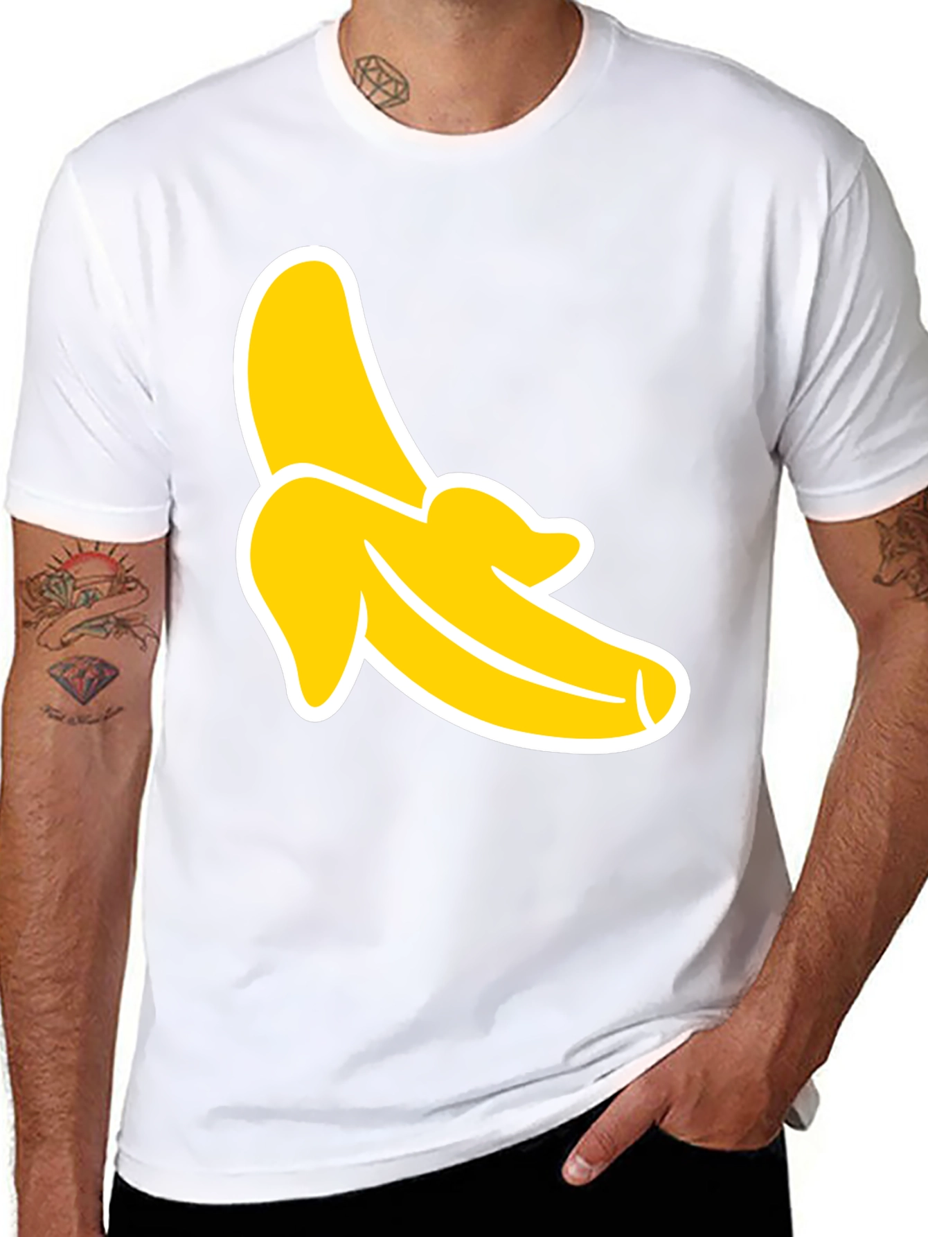 Banana Graphic Tee - Black Cotton T-Shirt