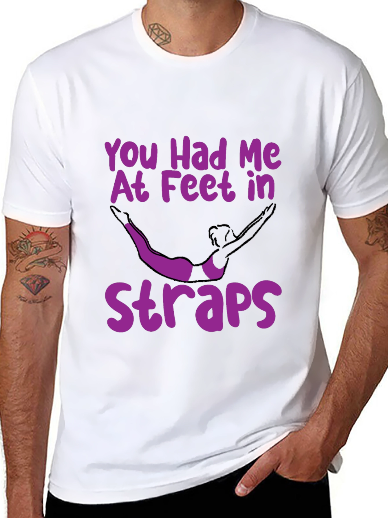 Feet in Straps T-Shirt: Unique Gymnast Design