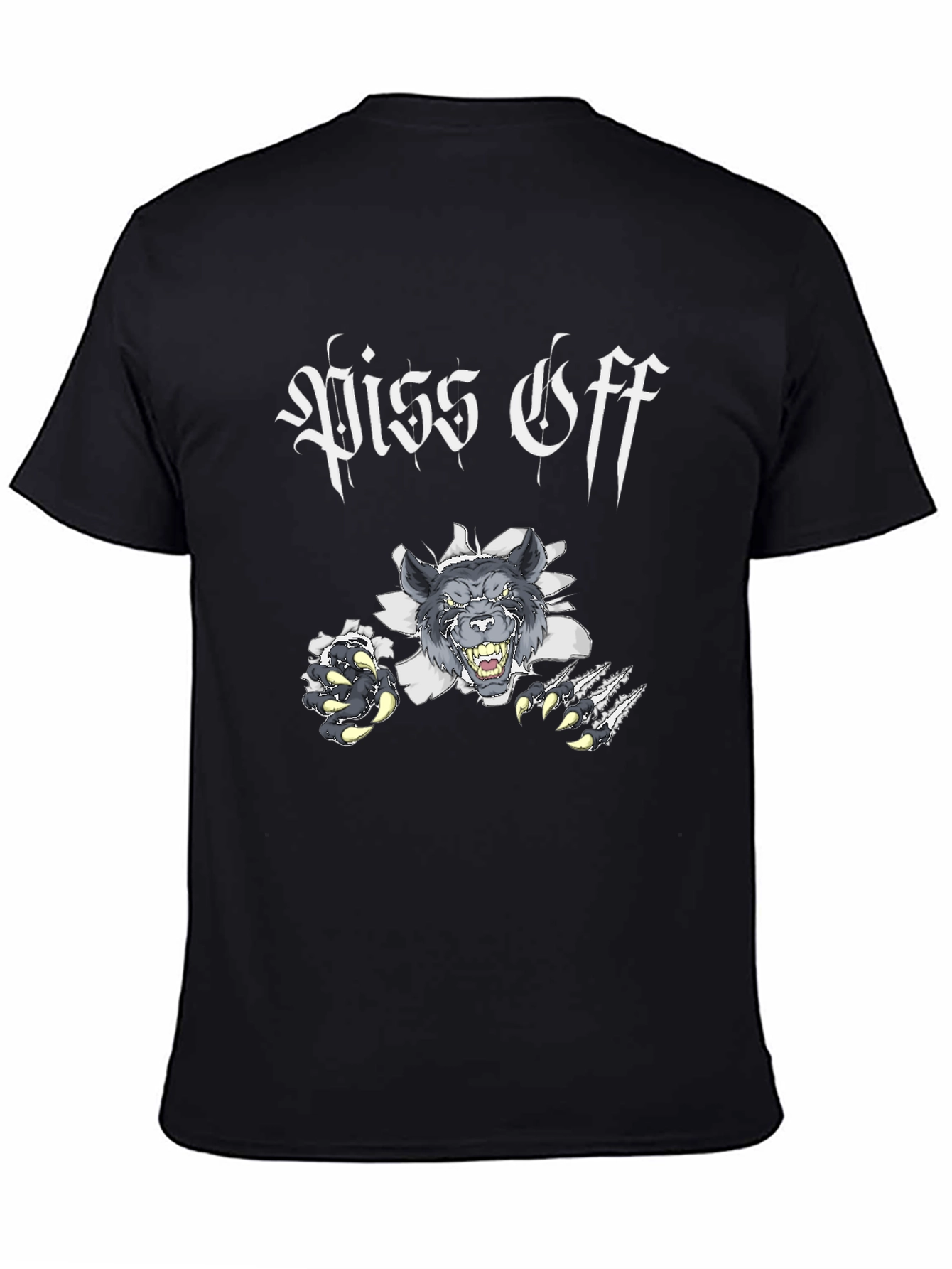 Piss Off Werewolf Graphic T-Shirt - Black