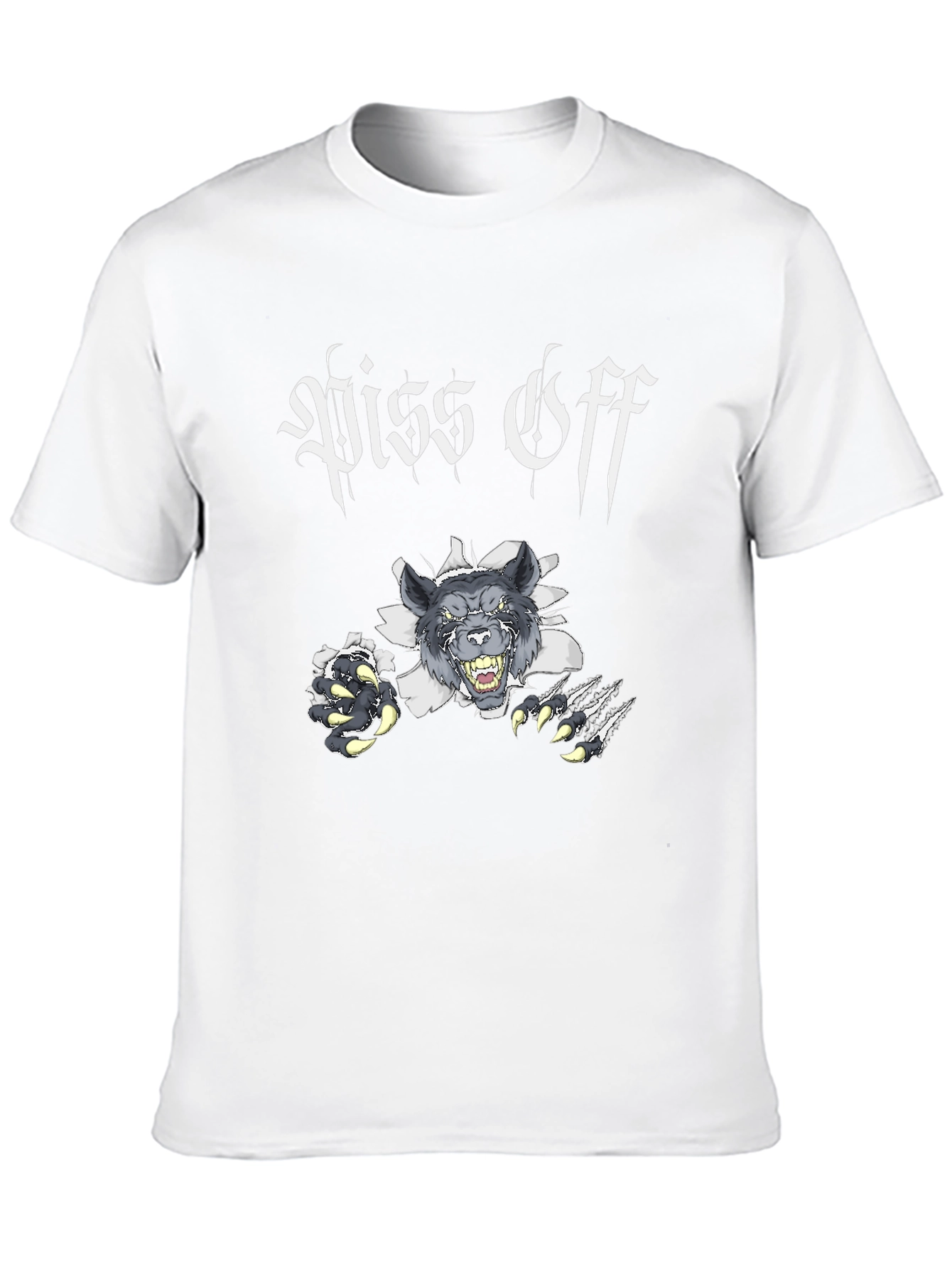 Piss Off Werewolf Graphic T-Shirt - Black