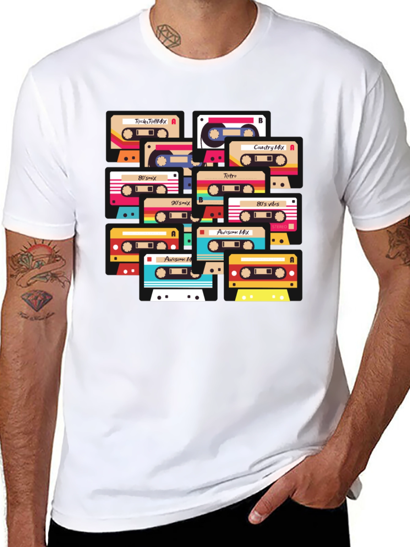 Retro Cassette Mix Tape Graphic Tee