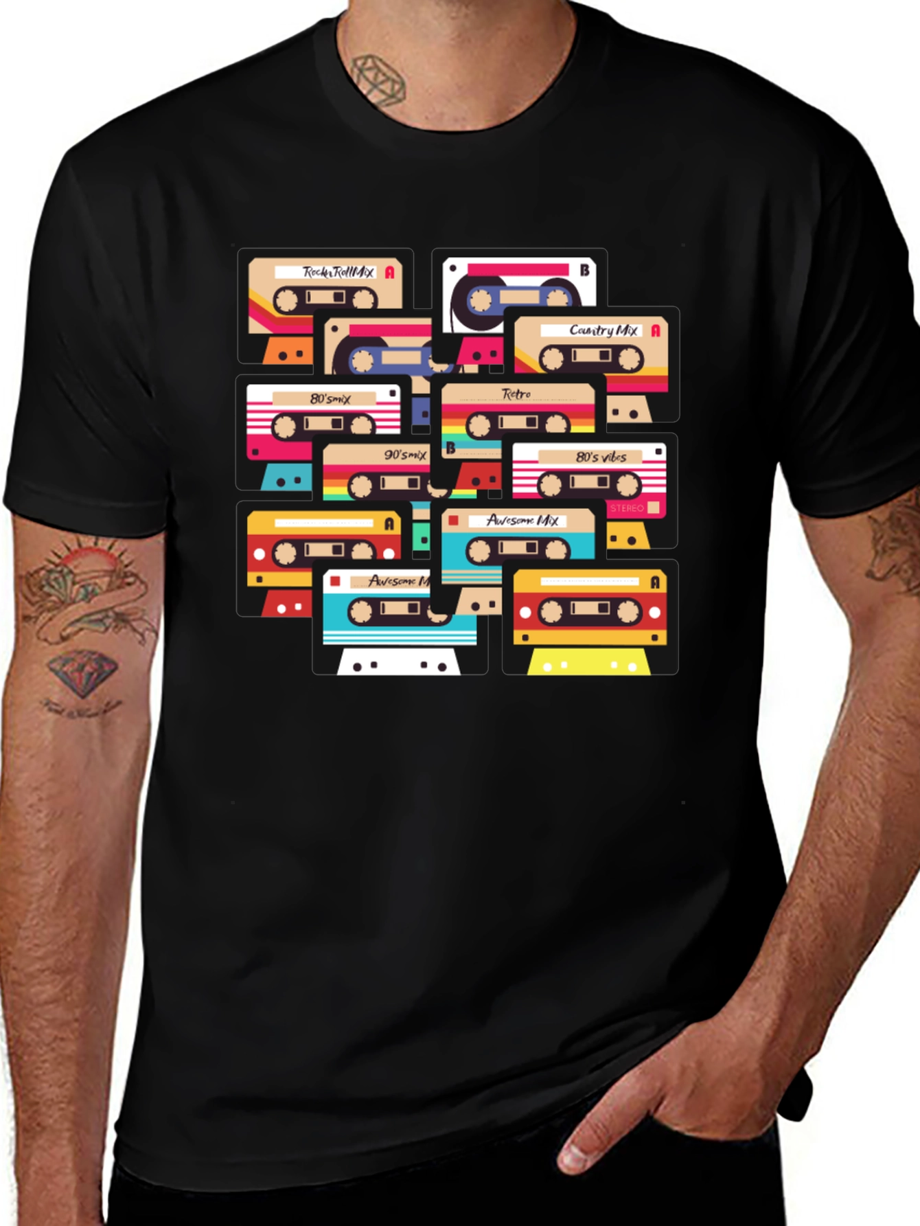 Retro Cassette Mix Tape Graphic Tee