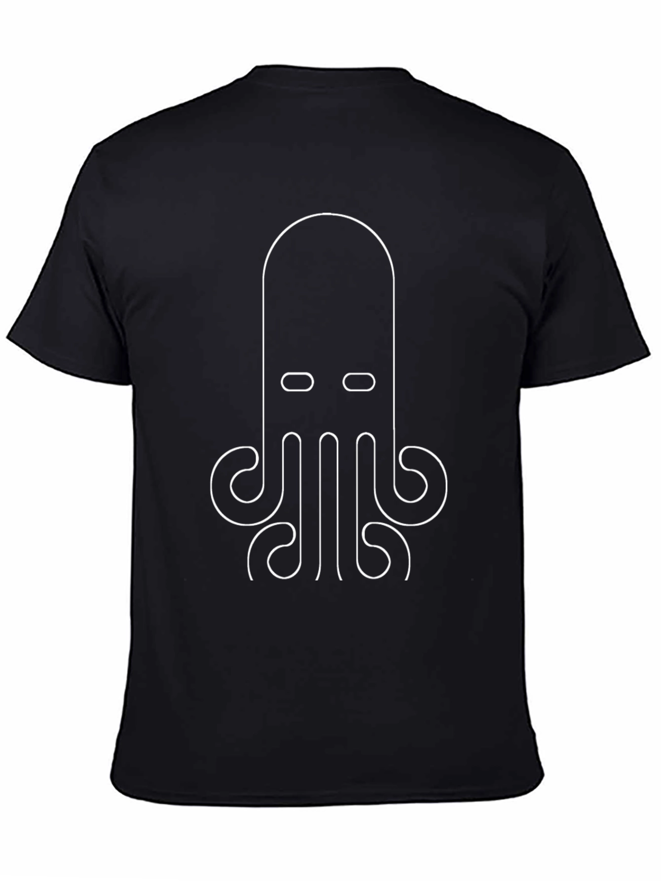 Minimalist Octopus Graphic Tee - Black