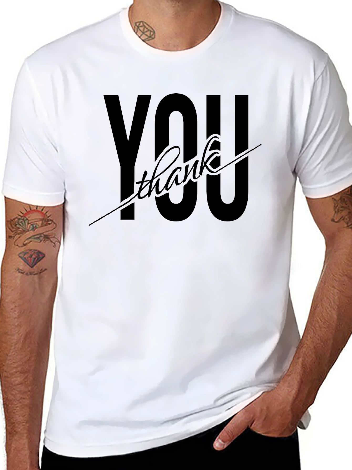 Thank You Graphic Black T-Shirt