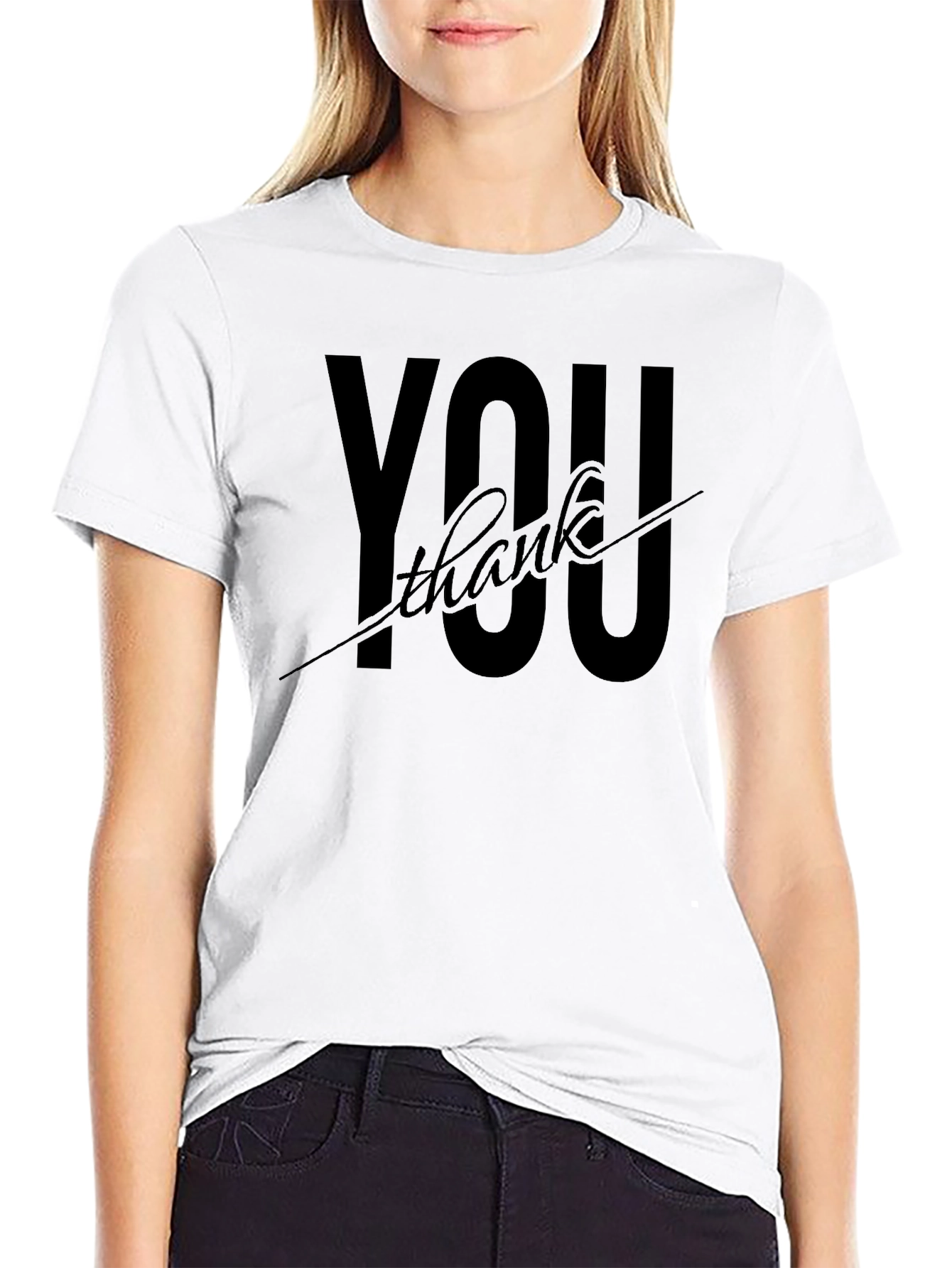 Thank You Graphic Black T-Shirt